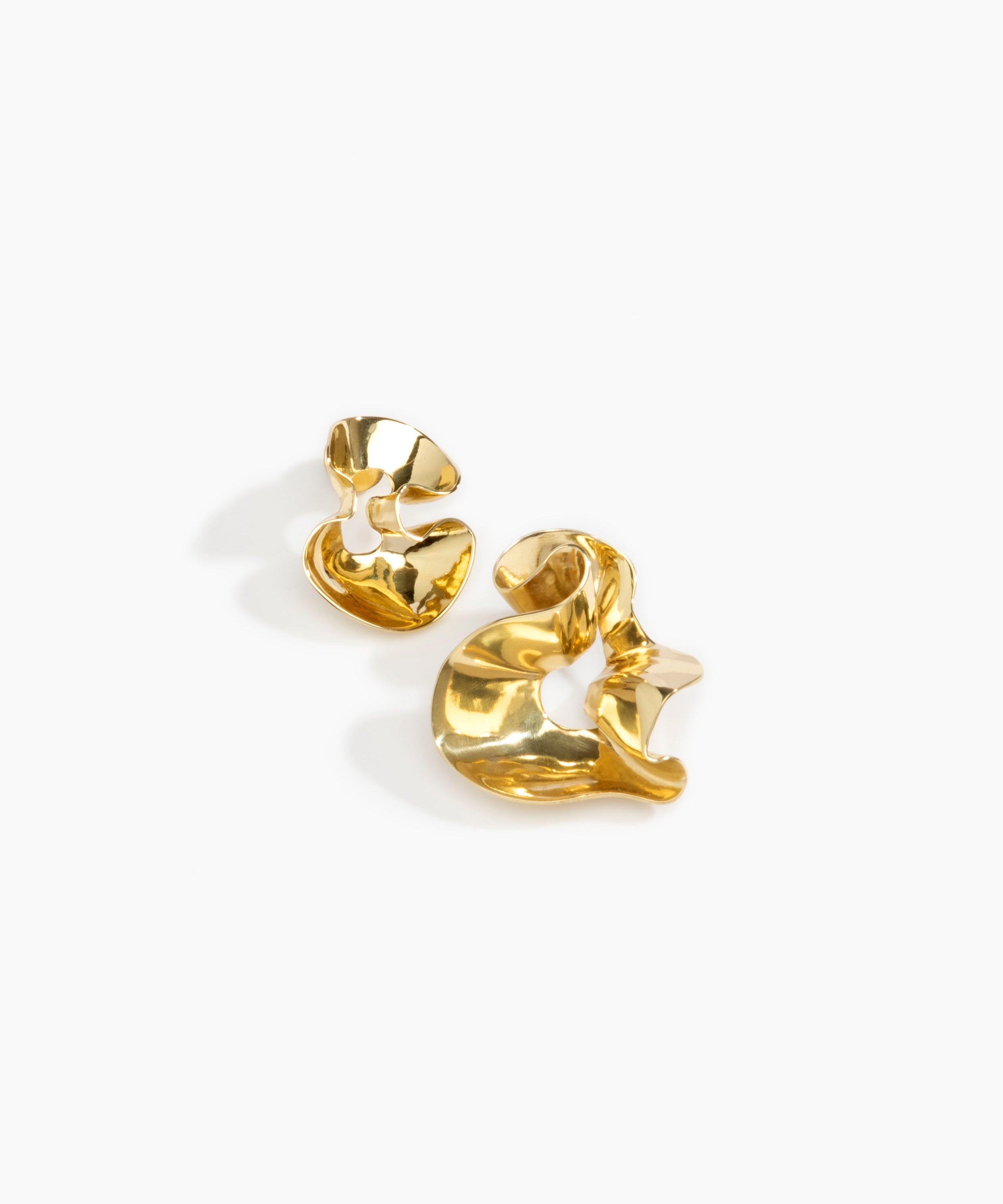 LO Collections Wave Earrings in Nano-Coated Brass Material