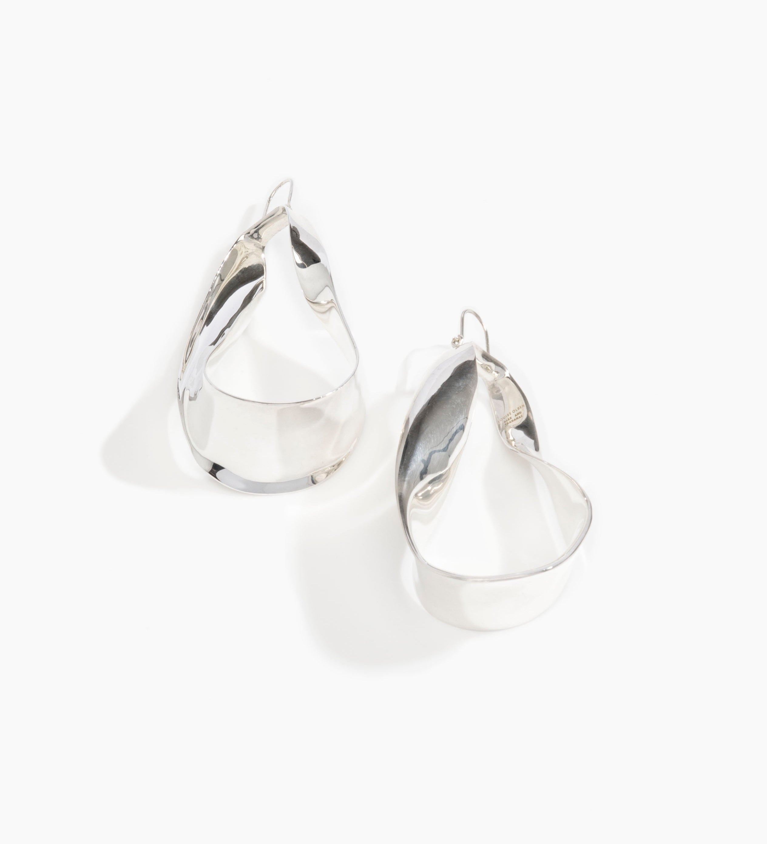 LO Collections x ALEX AND TRAHANAS Large Olive Leaf Earrings Earrings in Silver-Plated Brass Material 