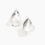 LO Collections x ALEX AND TRAHANAS Large Olive Leaf Earrings in Silver-Plated Brass Material