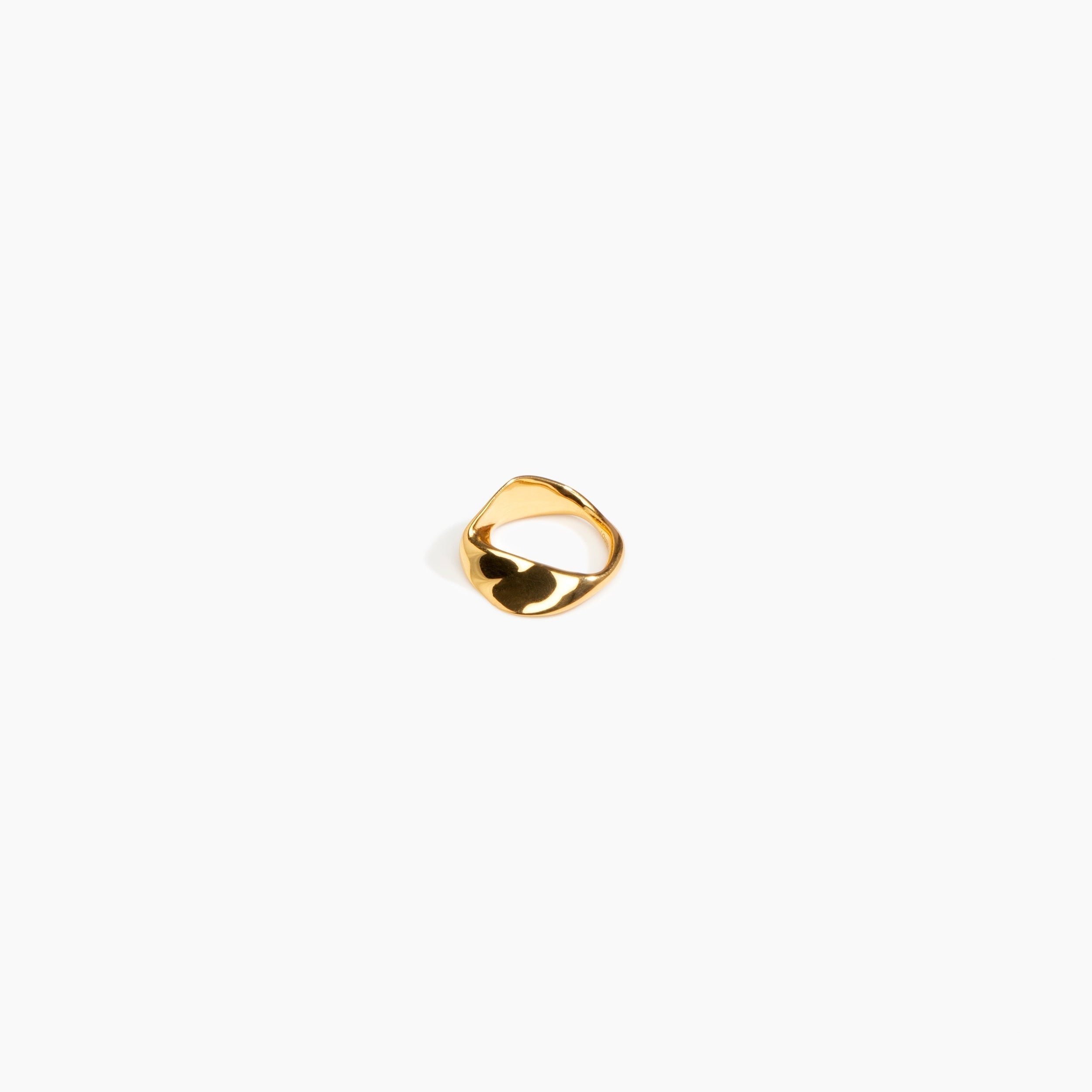 LO Collections Liquid Twist Ring in 24k Gold-Plated Brass Material..