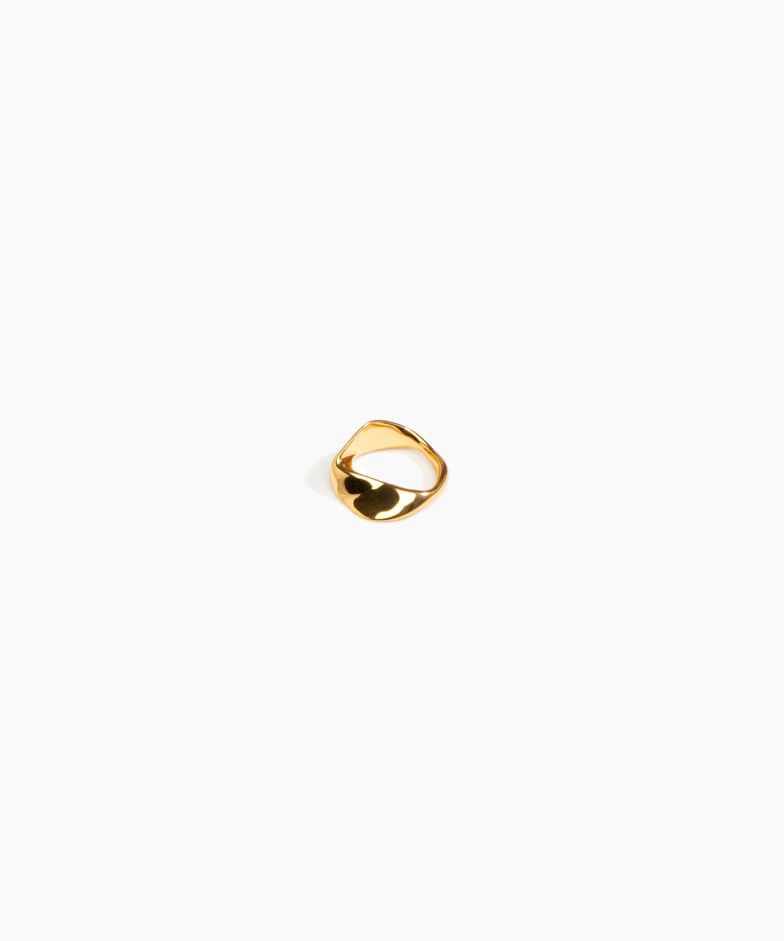 LO Collections Liquid Twist Ring in 24k Gold-Plated Brass Material..