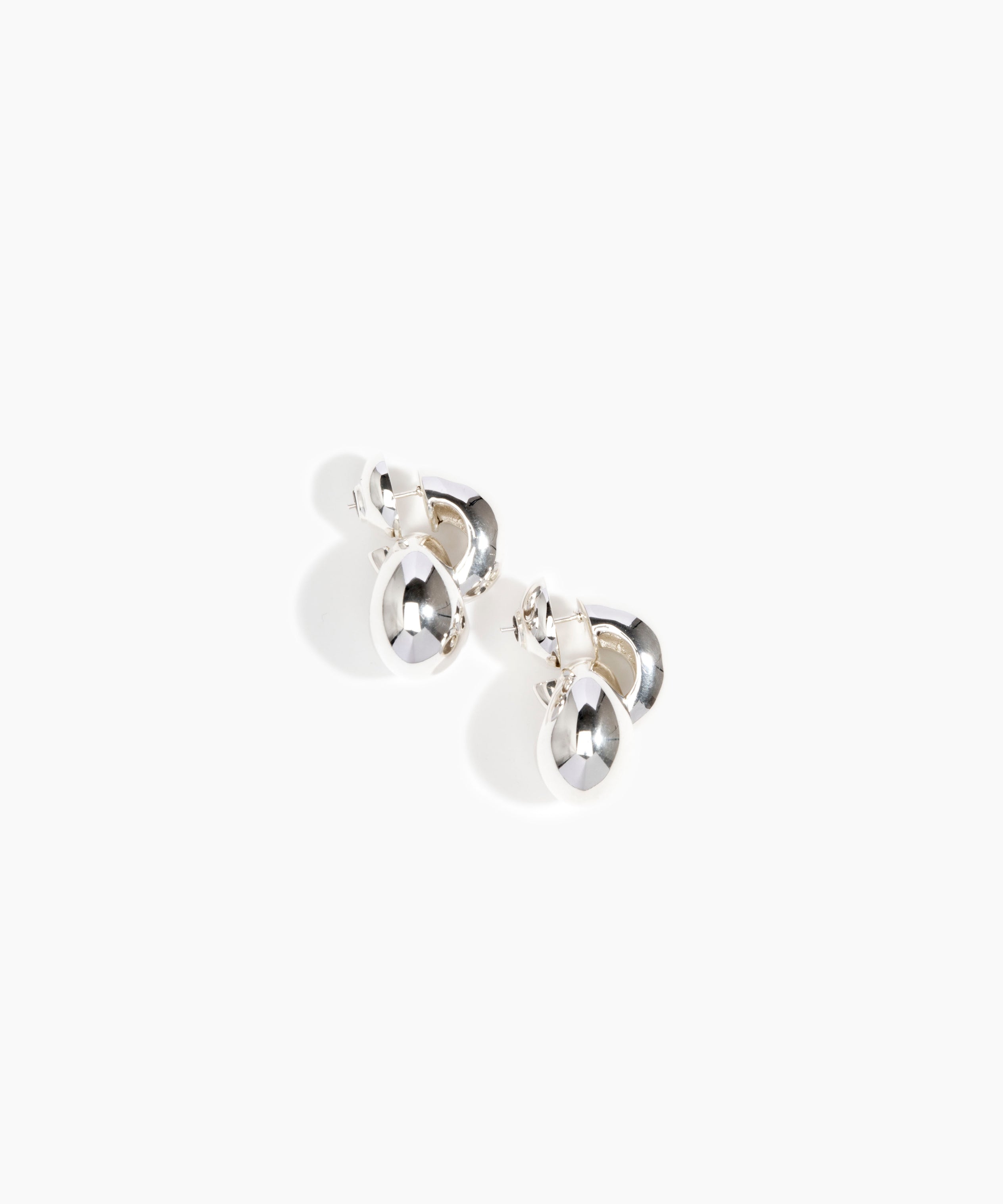 LO Collections x ALEX AND TRAHANAS Double-Linked Chifferi Hoop Earrings in Silver-Plated Brass Material