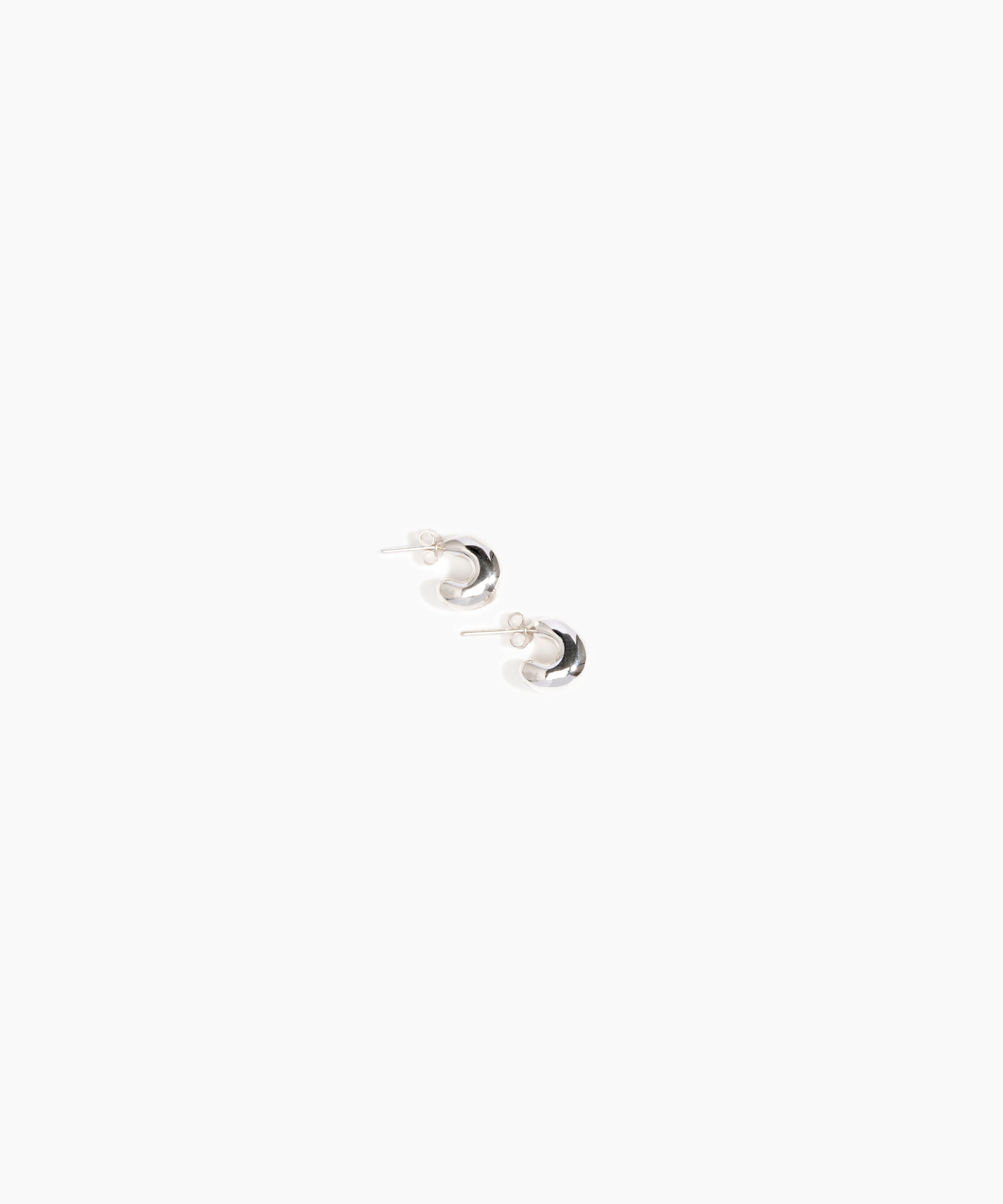 LO Collections Small Liquid Loop Earrings in Silver-Plated Brass Material