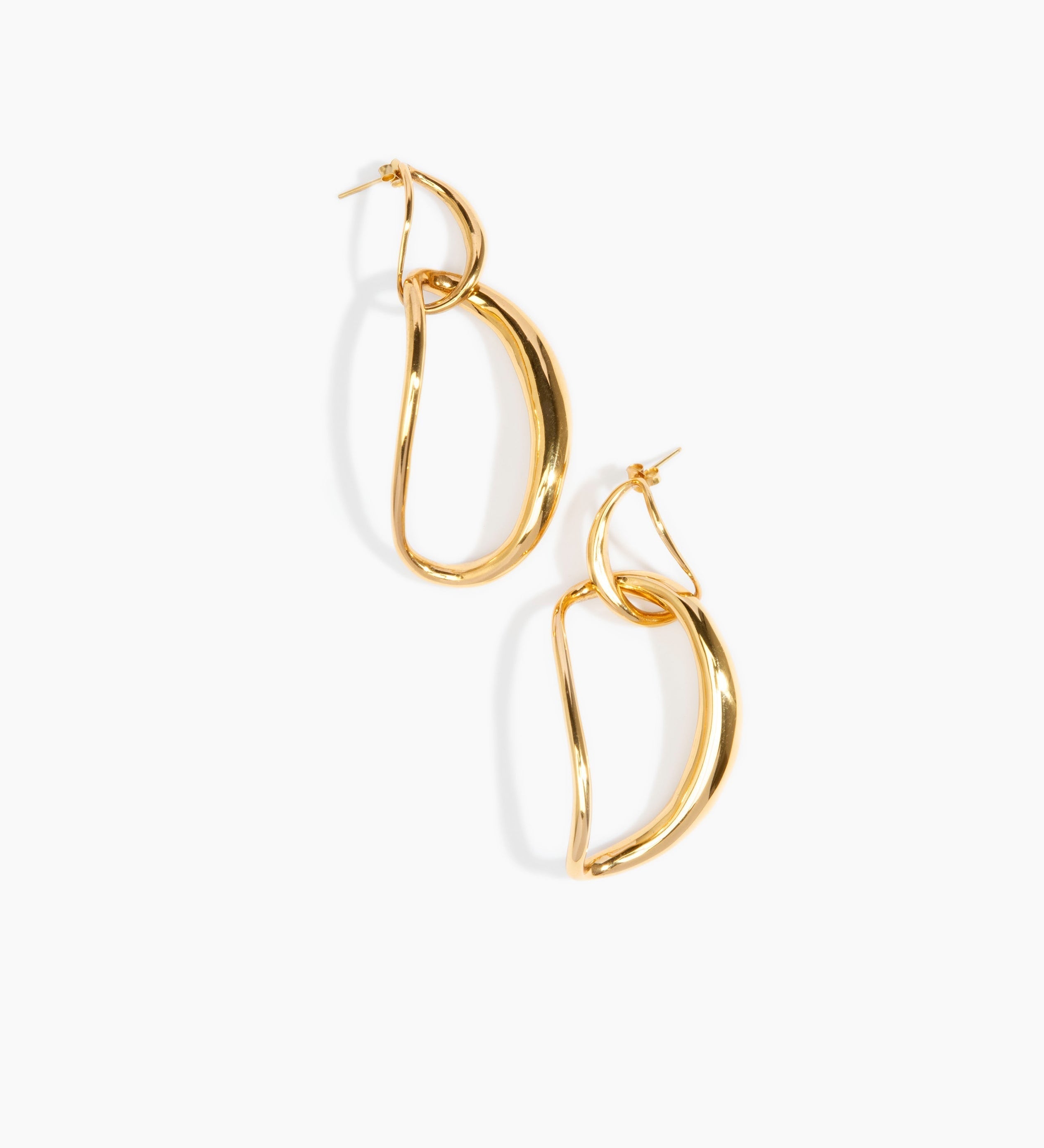 LO Collections Liquid Chain Earrings Earrings in 24k Gold-Plated Brass Material resin 