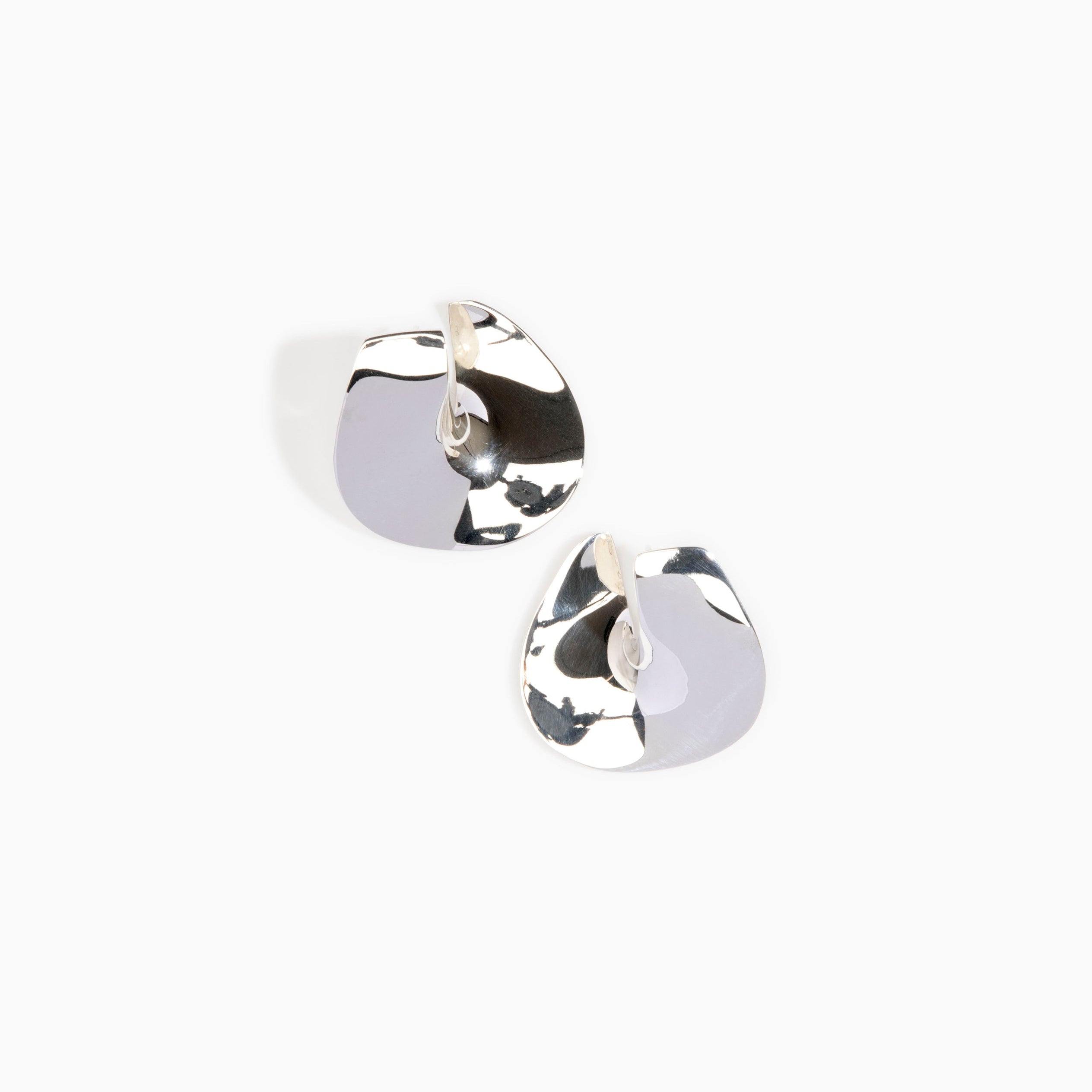 LO Collections Large Infinity Earrings in Silver-Plated Brass Material..