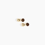 Dinosaur Designs Ball Stud Earrings in Chestnut Colour resin with Nano-Coated Brass Material