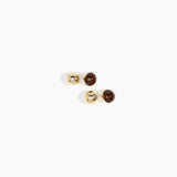 Dinosaur Designs Ball Stud Earrings in Chestnut Colour resin with Nano-Coated Brass Material