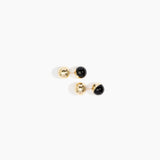 Dinosaur Designs Ball Stud Earrings Earrings in Nano-Coated Brass Material resin with Black Colour