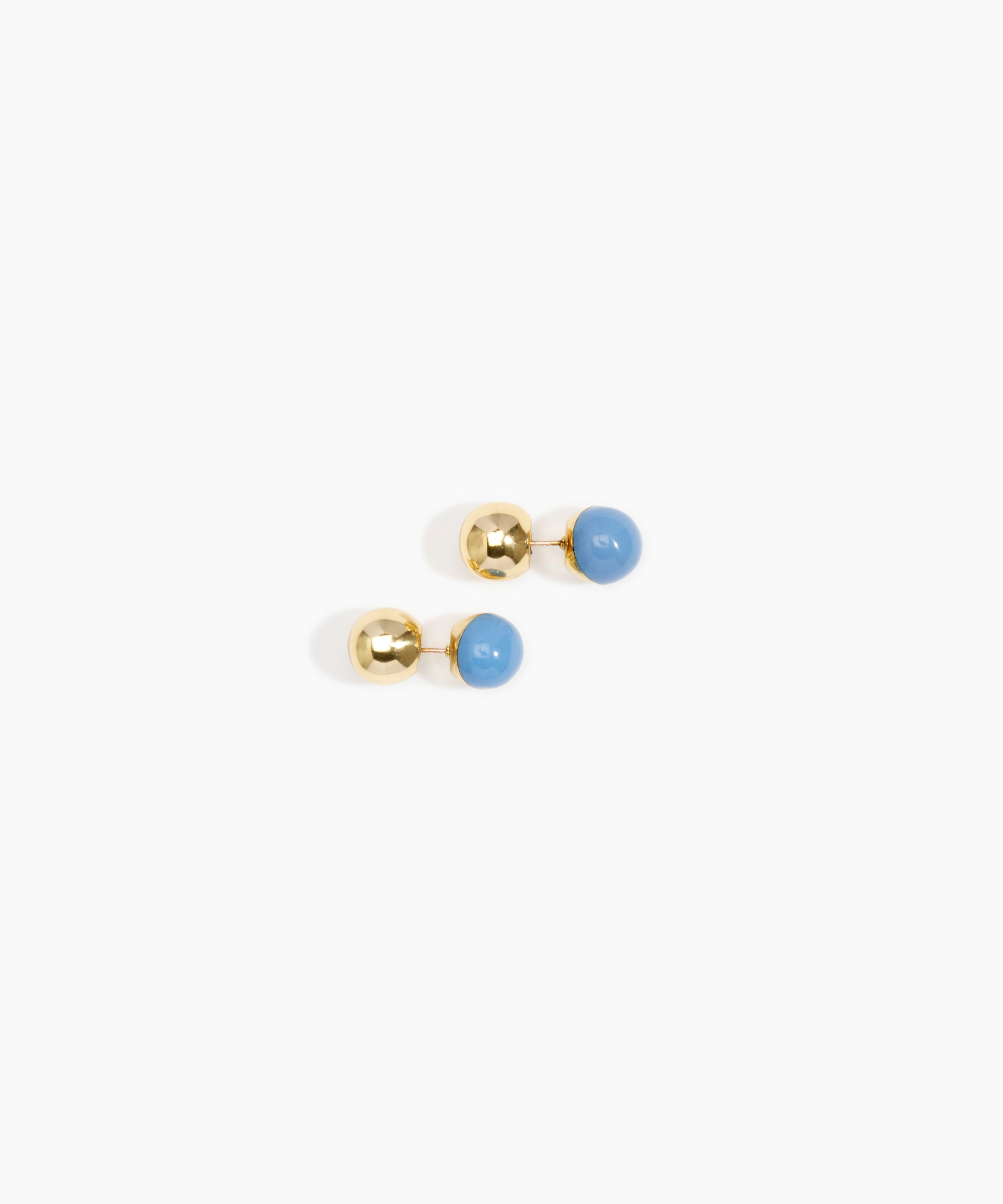 Dinosaur Designs Ball Stud Earrings Earrings in Nano-Coated Brass Material resin with Sky Colour