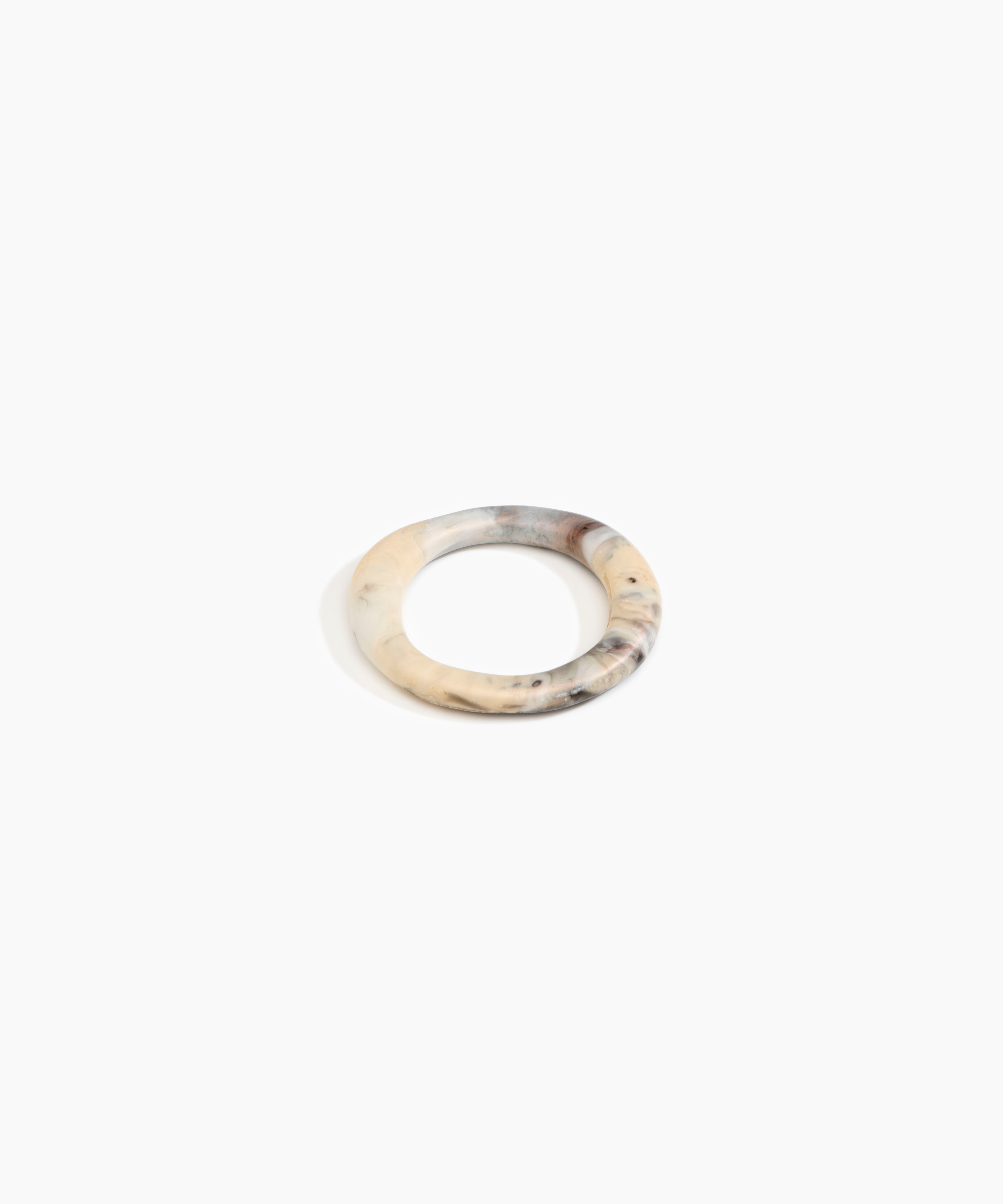 Dinosaur Designs Drift Wishbone Bangle Bracelets in Sandy Pearl Colour resin with Wide Fit