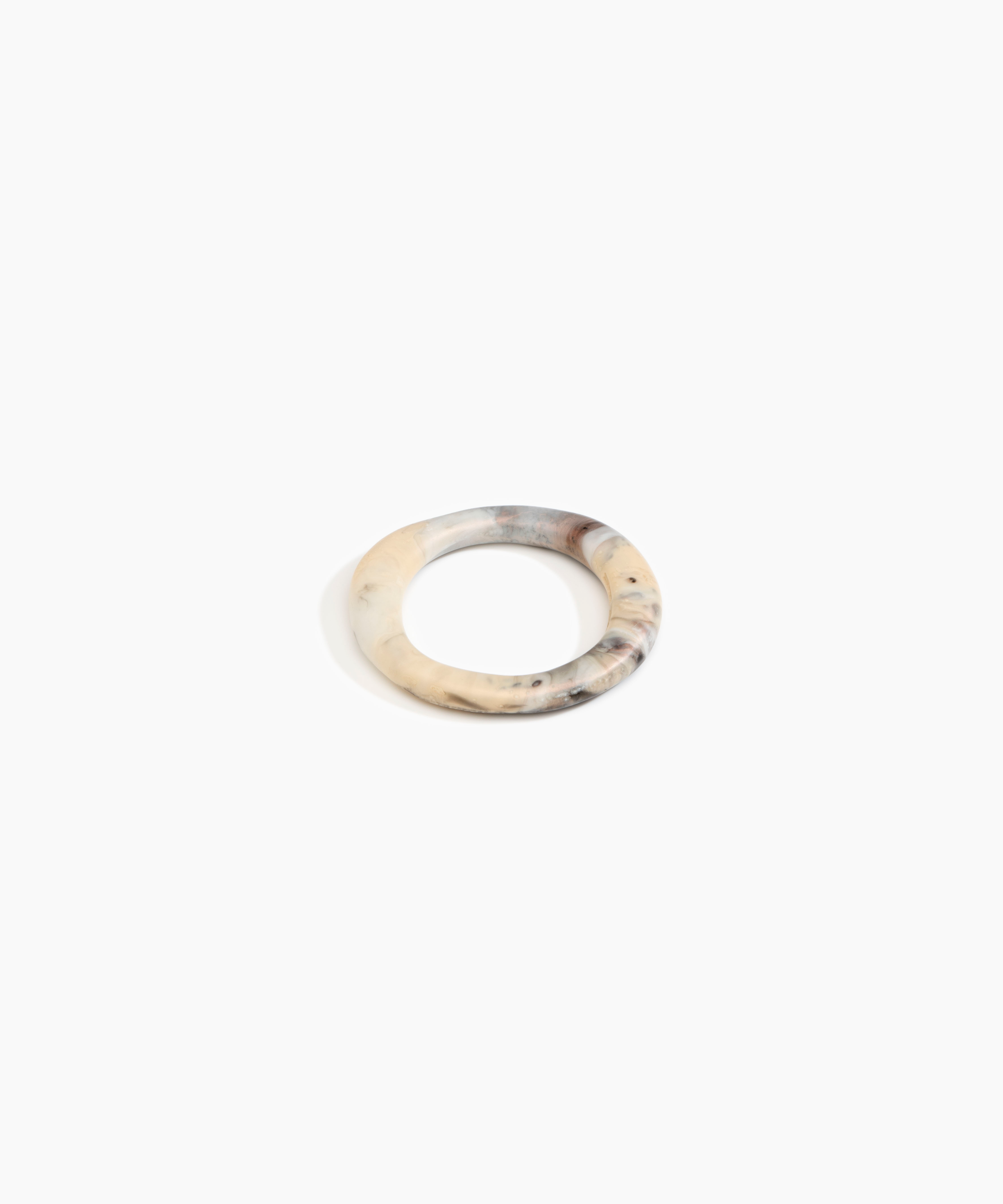 Dinosaur Designs Drift Wishbone Bangle in Sandy Pearl Colour resin with Wide Fit..