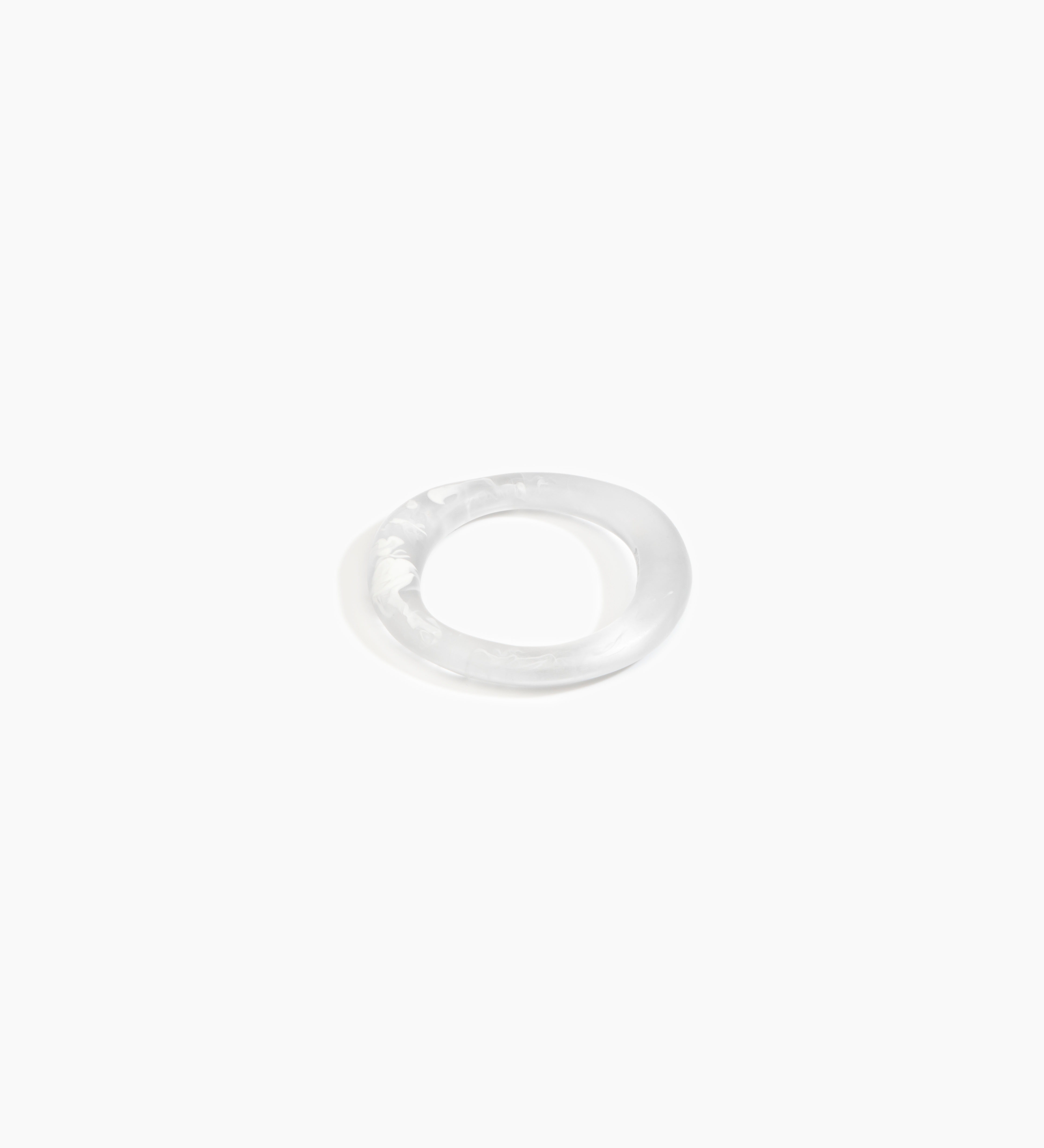 Dinosaur Designs Drift Wishbone Bangle Bracelets in Frost Colour resin with Wide Fit