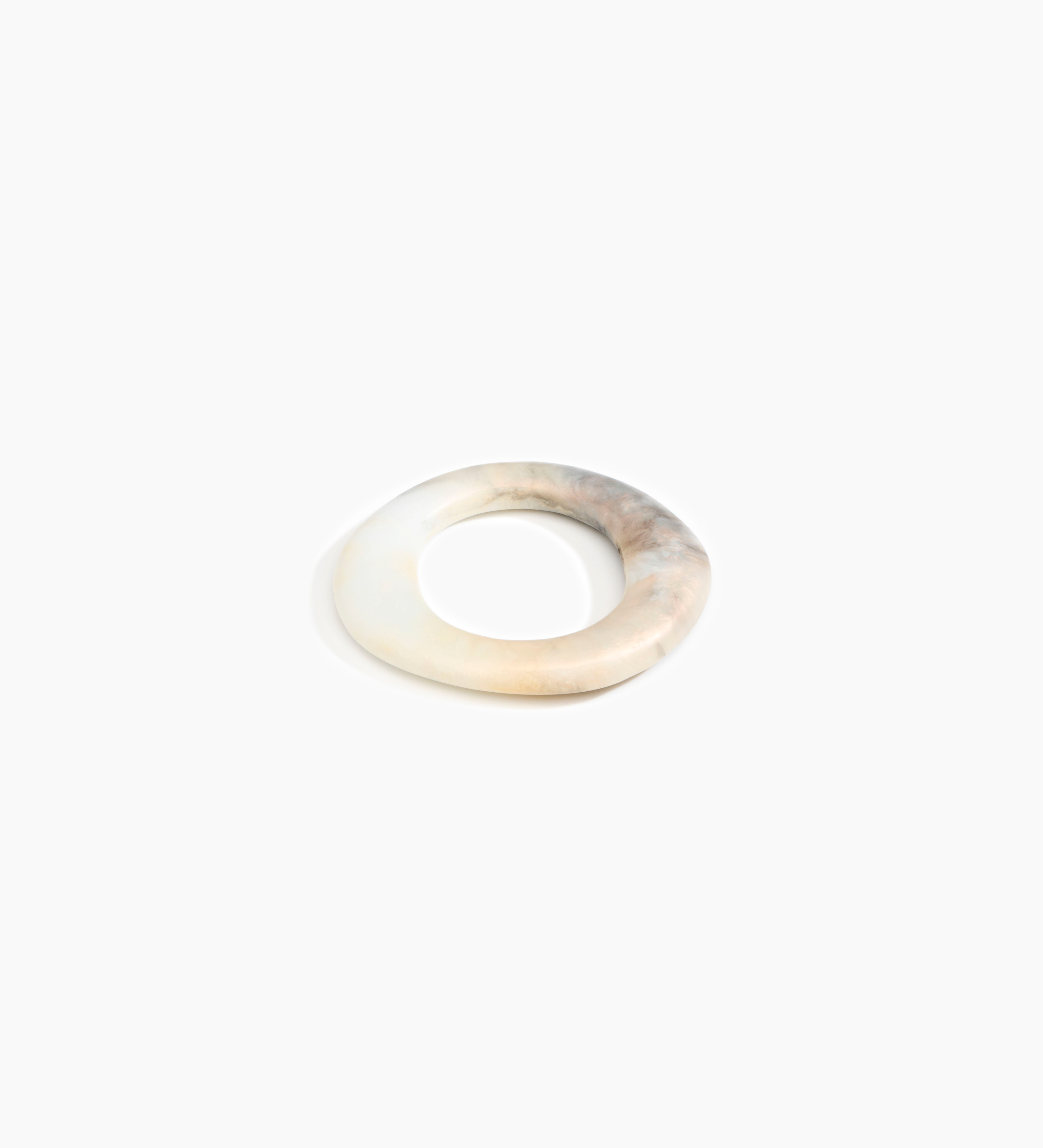 Dinosaur Designs Small Drift Bangle Bracelets in Sandy Pearl Colour resin with Wide Fit