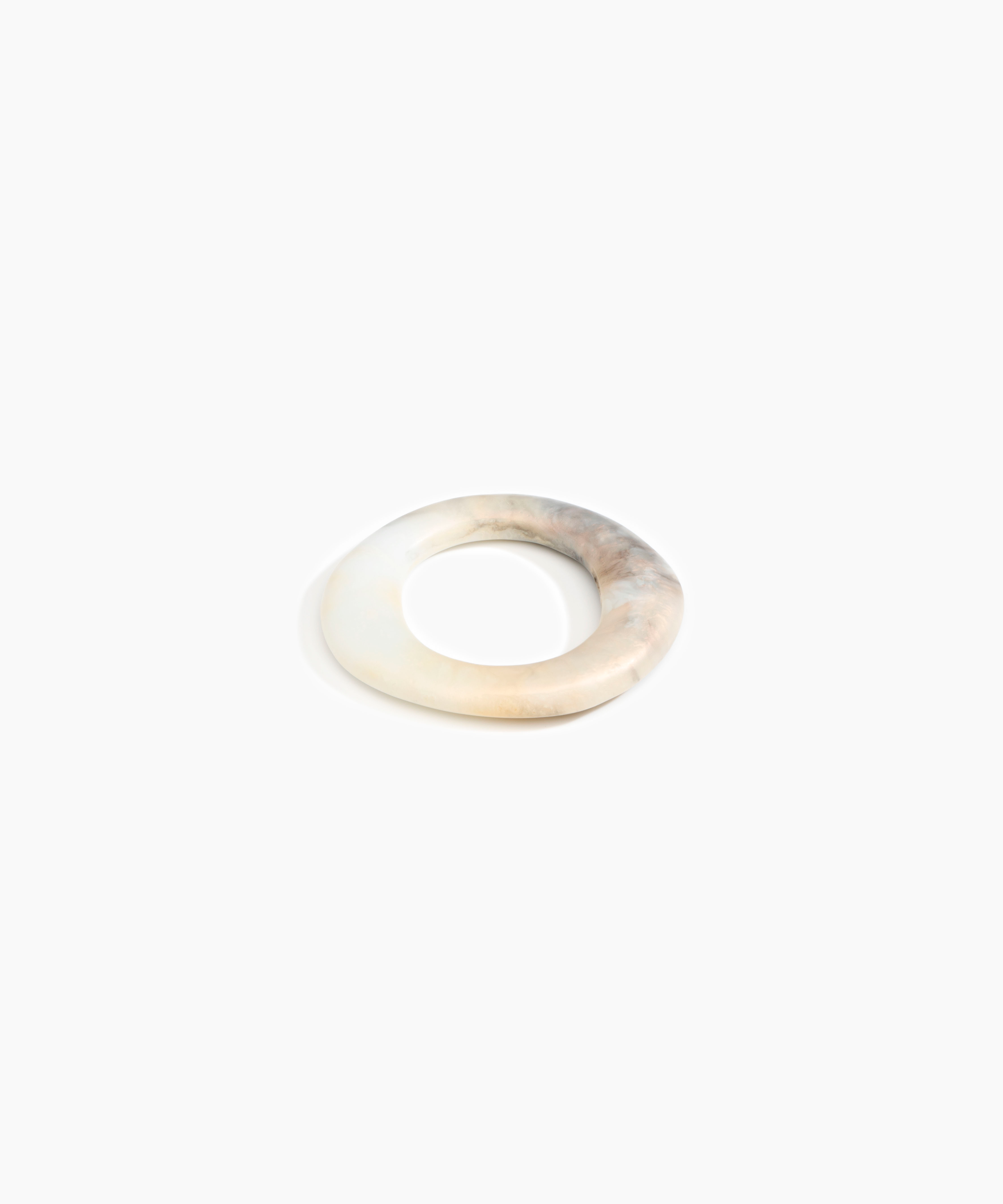Dinosaur Designs Small Drift Bangle in Sandy Pearl Colour resin with Wide Fit