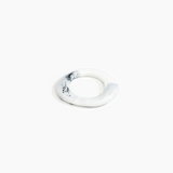 Dinosaur Designs Small Drift Bangle in White Marble Colour resin with Wide Fit