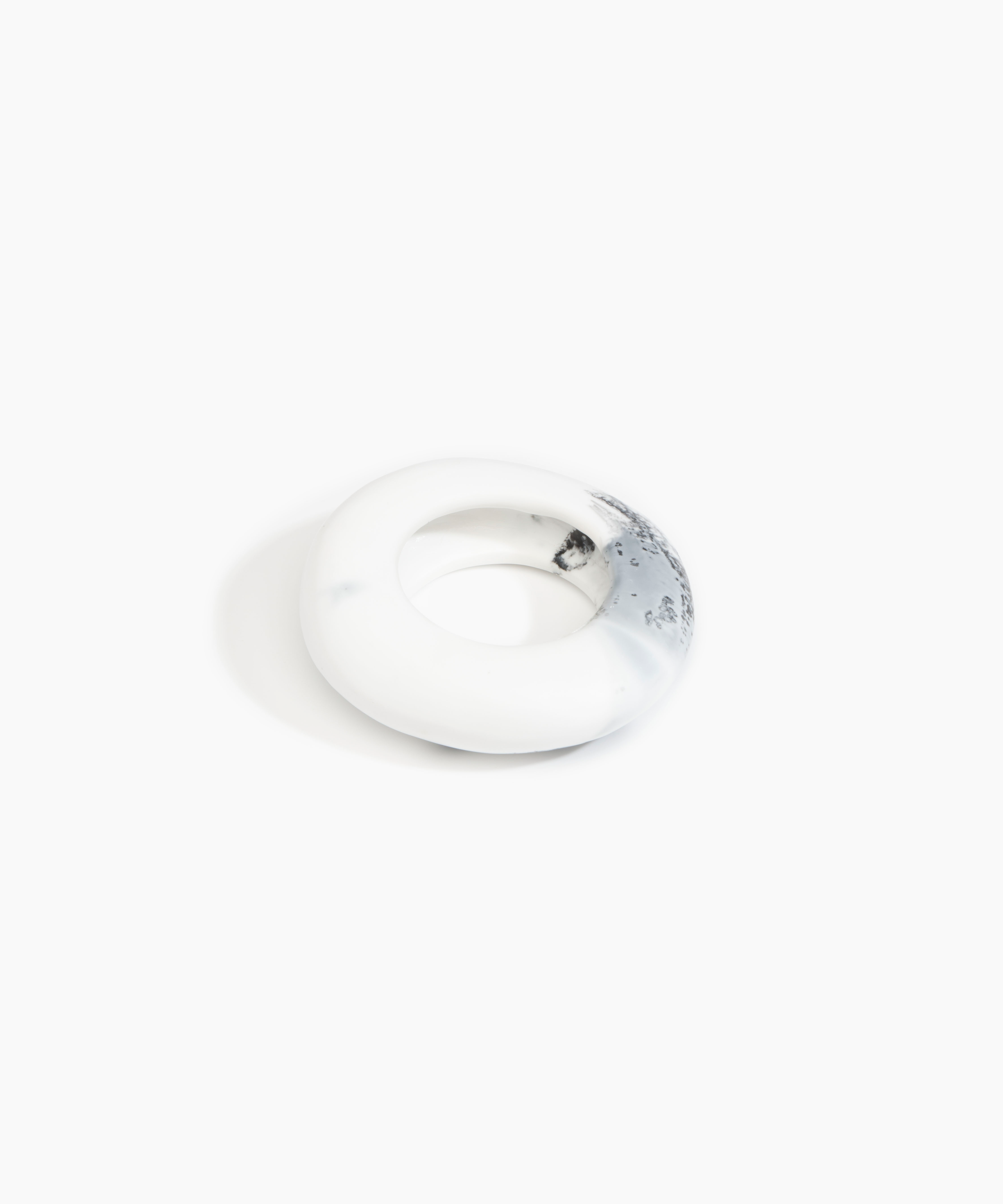 Dinosaur Designs Large Drift Bangle Bracelets in White Marble Colour resin with Regular Fit