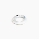 Dinosaur Designs Medium Drift Bangle in White Marble Colour resin with Wide Fit.