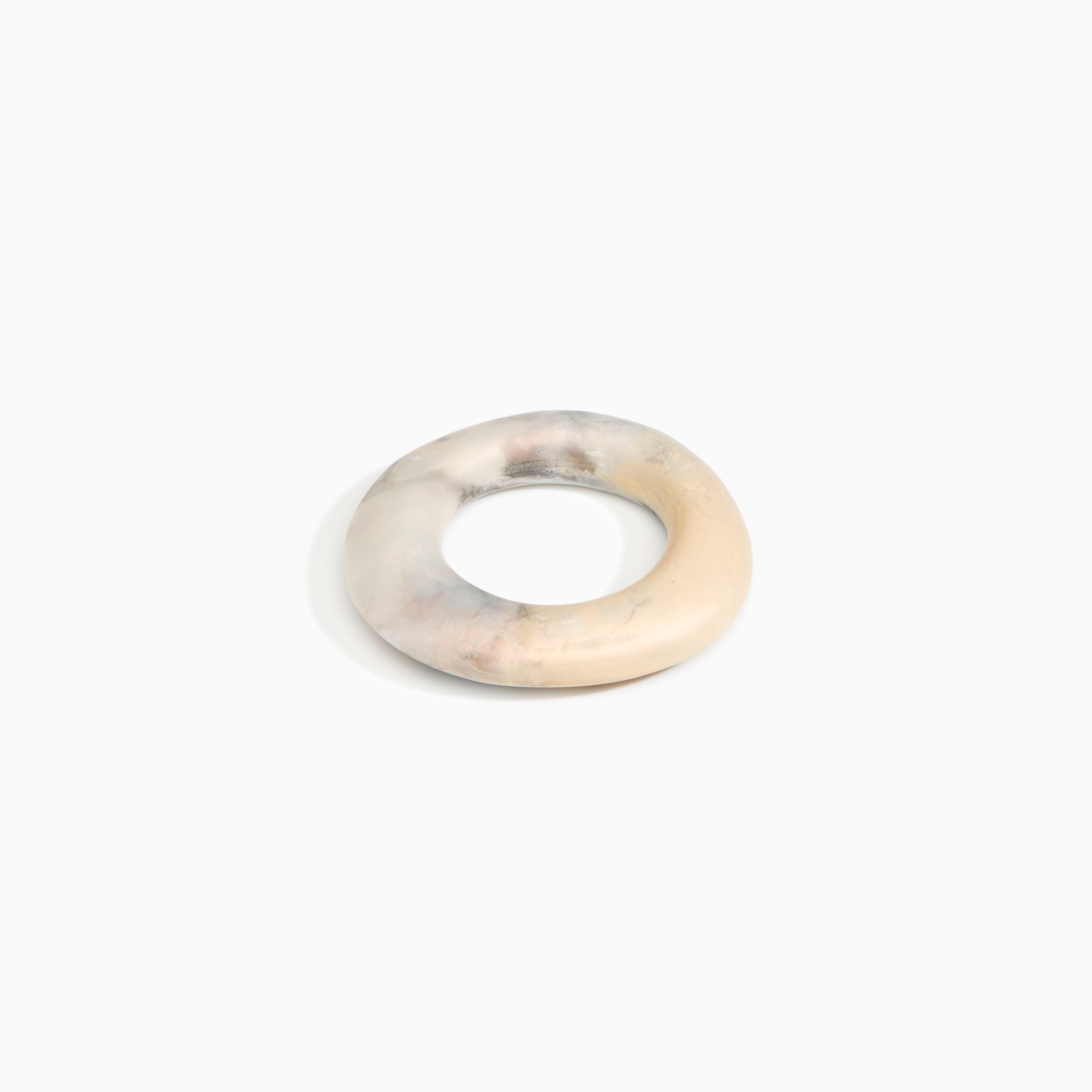 Dinosaur Designs Medium Drift Bangle in Sandy Pearl Colour resin with Wide Fit..