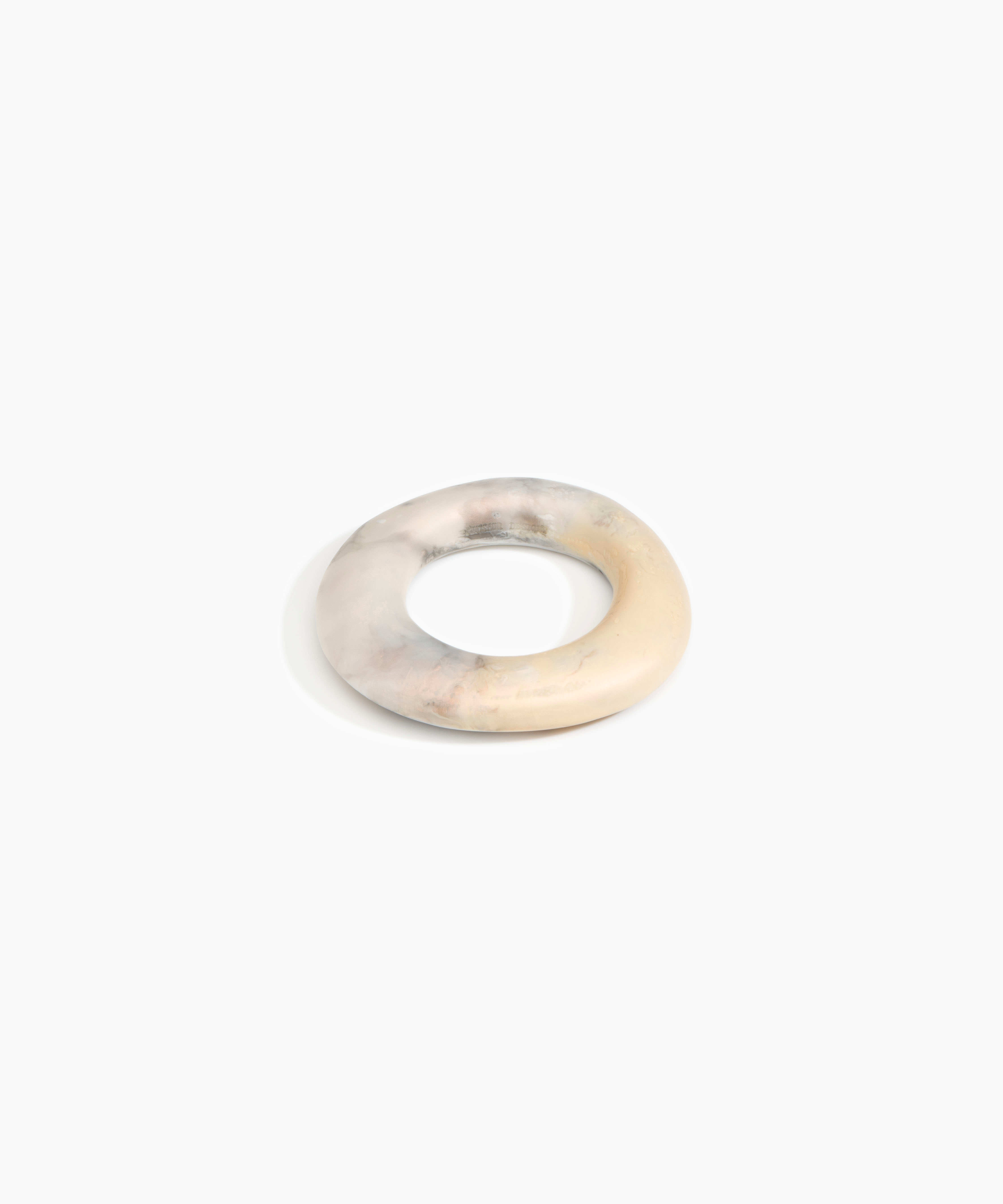 Dinosaur Designs Medium Drift Bangle in Sandy Pearl Colour resin with Wide Fit.