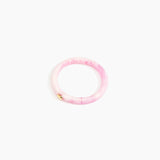 Dinosaur Designs Round Rock Wishbone Bangle Bracelets in Shell Pink Colour resin with Wide Fit