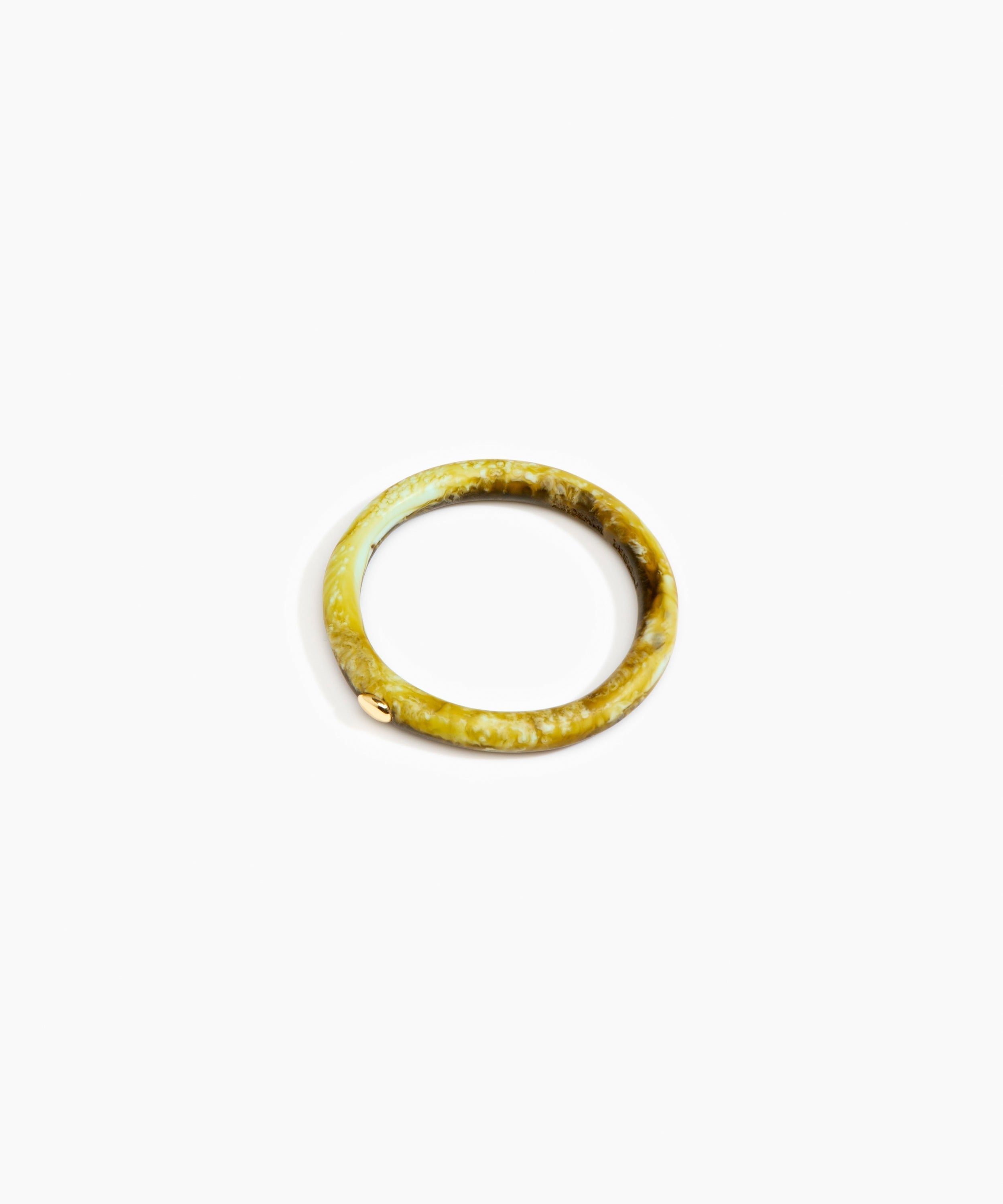 Dinosaur Designs Round Rock Wishbone Bangle in Malachite Colour resin with Wide Fit.