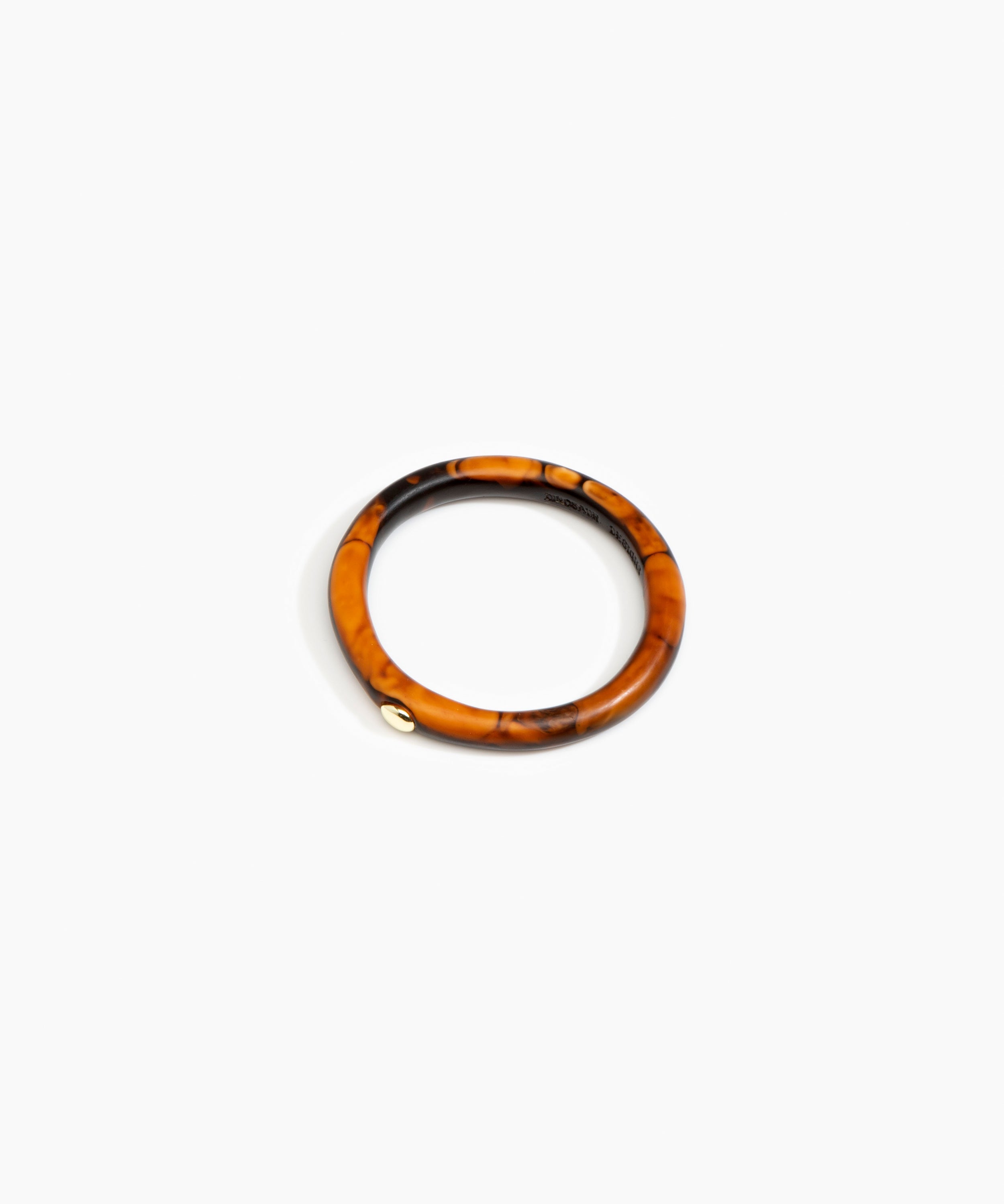 Dinosaur Designs Round Rock Wishbone Bangle in Dark Horn Colour resin with Wide Fit.