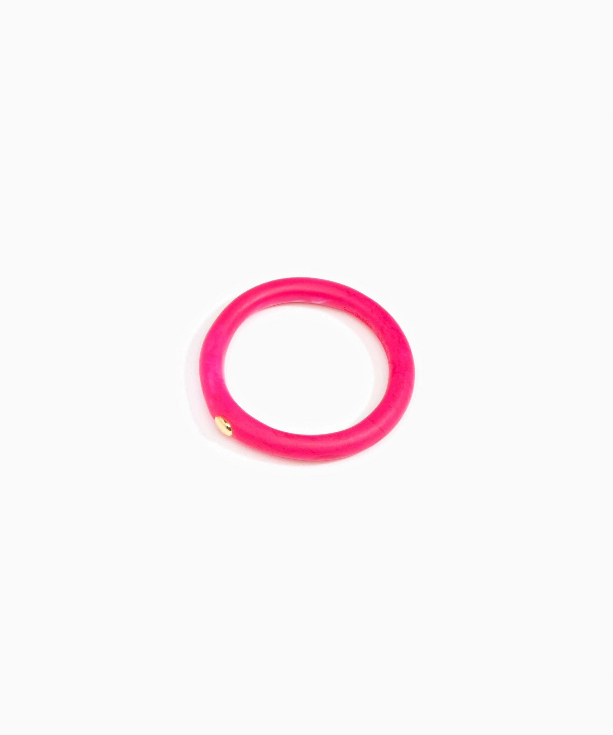 Dinosaur Designs Round Rock Wishbone Bangle in Flamingo Colour resin with Wide Fit.