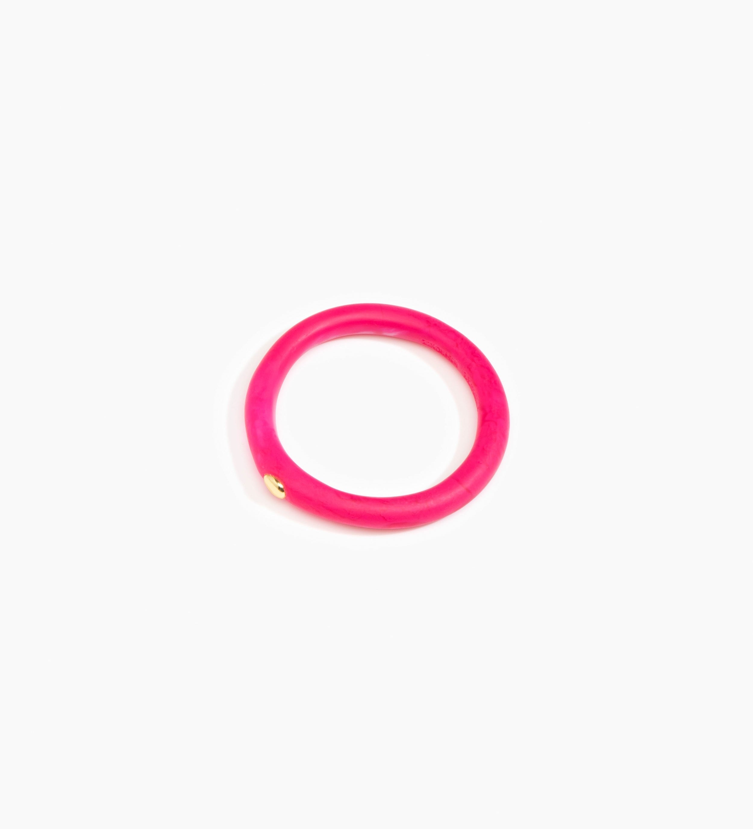 Dinosaur Designs Round Rock Wishbone Bangle Bracelets in Flamingo Colour resin with Wide Fit