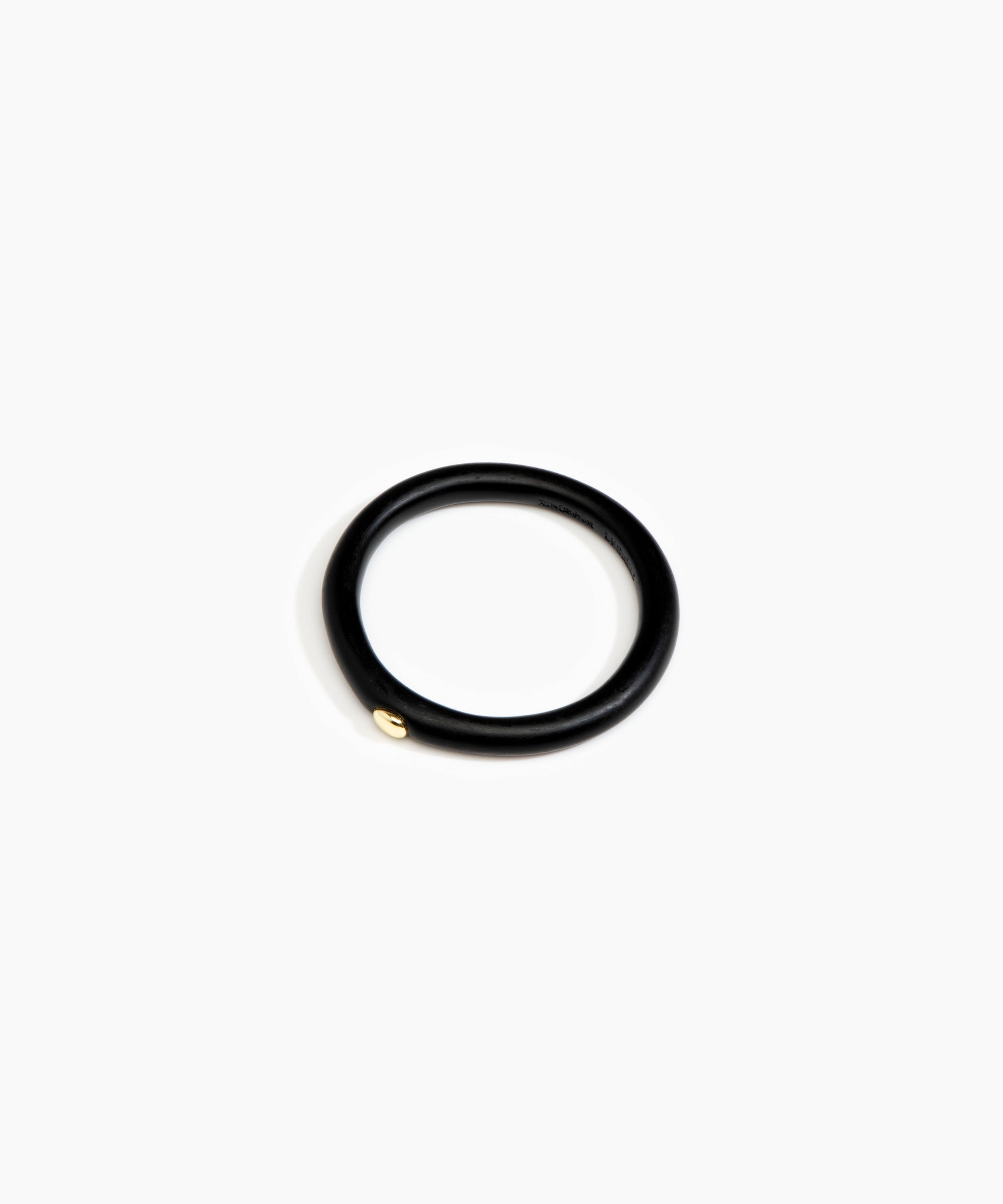 Dinosaur Designs Round Rock Wishbone Bangle in Black Colour resin with Wide Fit