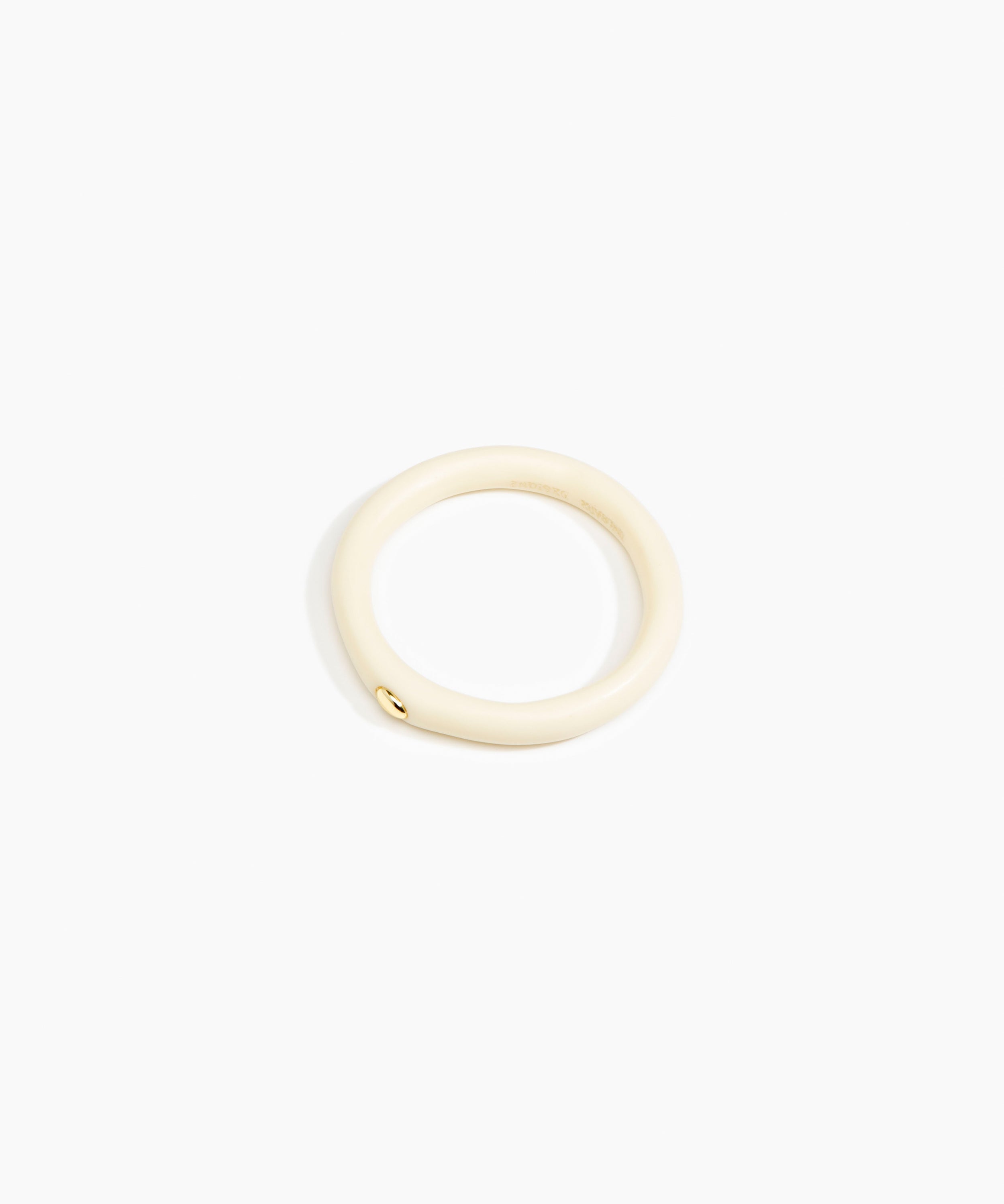 Dinosaur Designs Round Rock Wishbone Bangle Bracelets in Cream Colour resin with Wide Fit