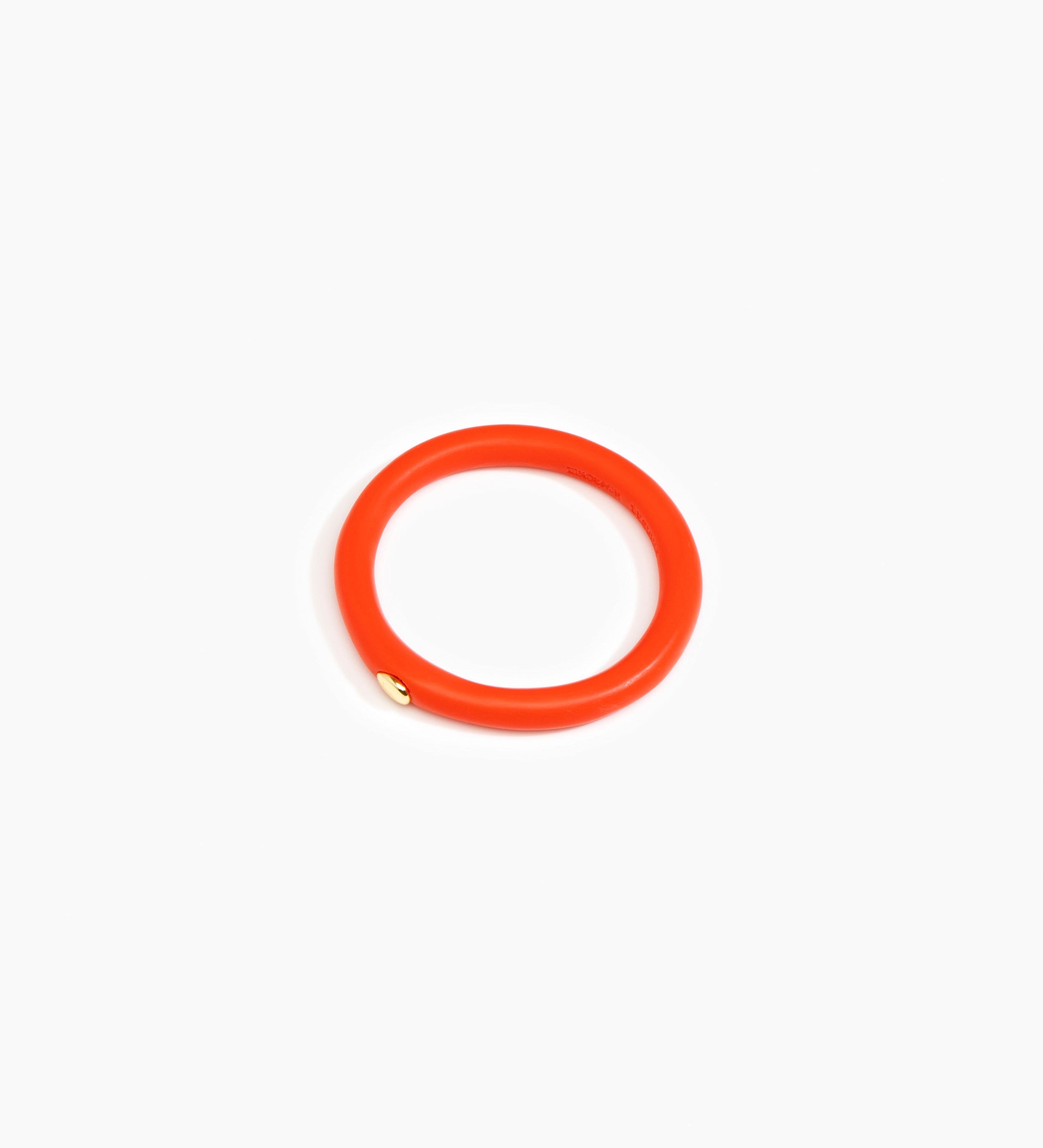 Dinosaur Designs Round Rock Wishbone Bangle Bracelets in Coral Pop Colour resin with Wide Fit