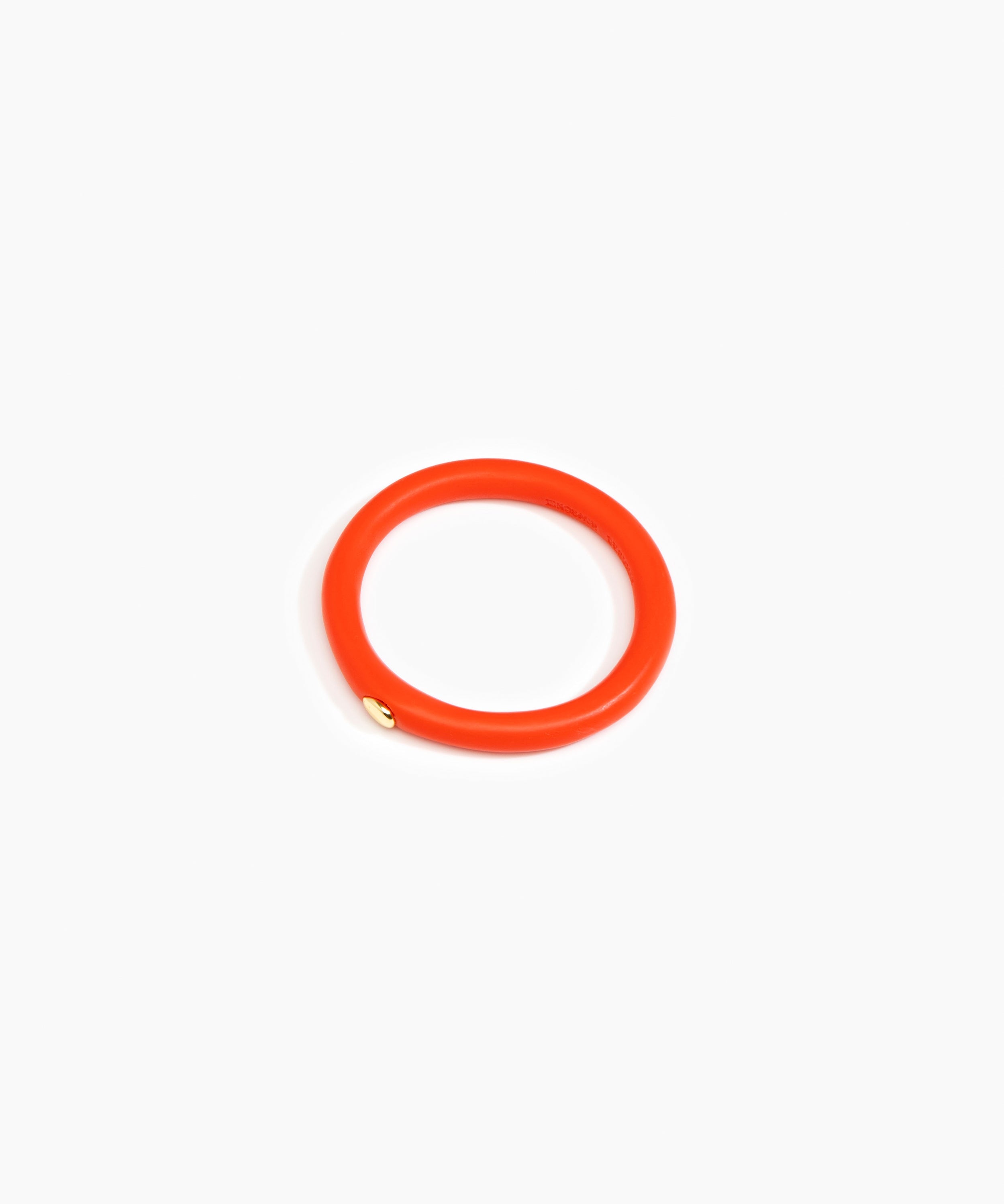 Dinosaur Designs Round Rock Wishbone Bangle Bracelets in Coral Pop Colour resin with Wide Fit