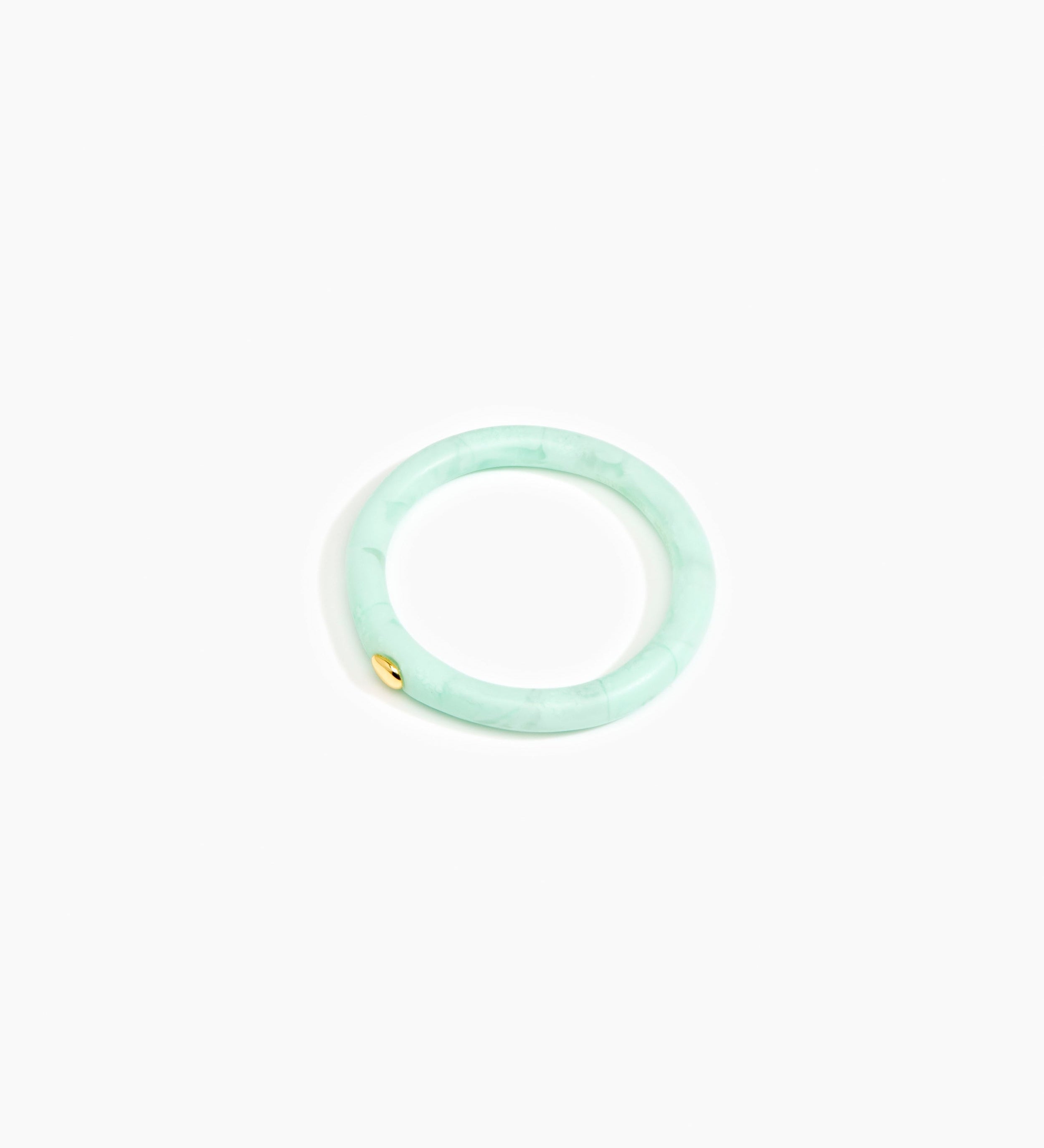 Dinosaur Designs Round Rock Wishbone Bangle Bracelets in Mint Colour resin with Regular Fit