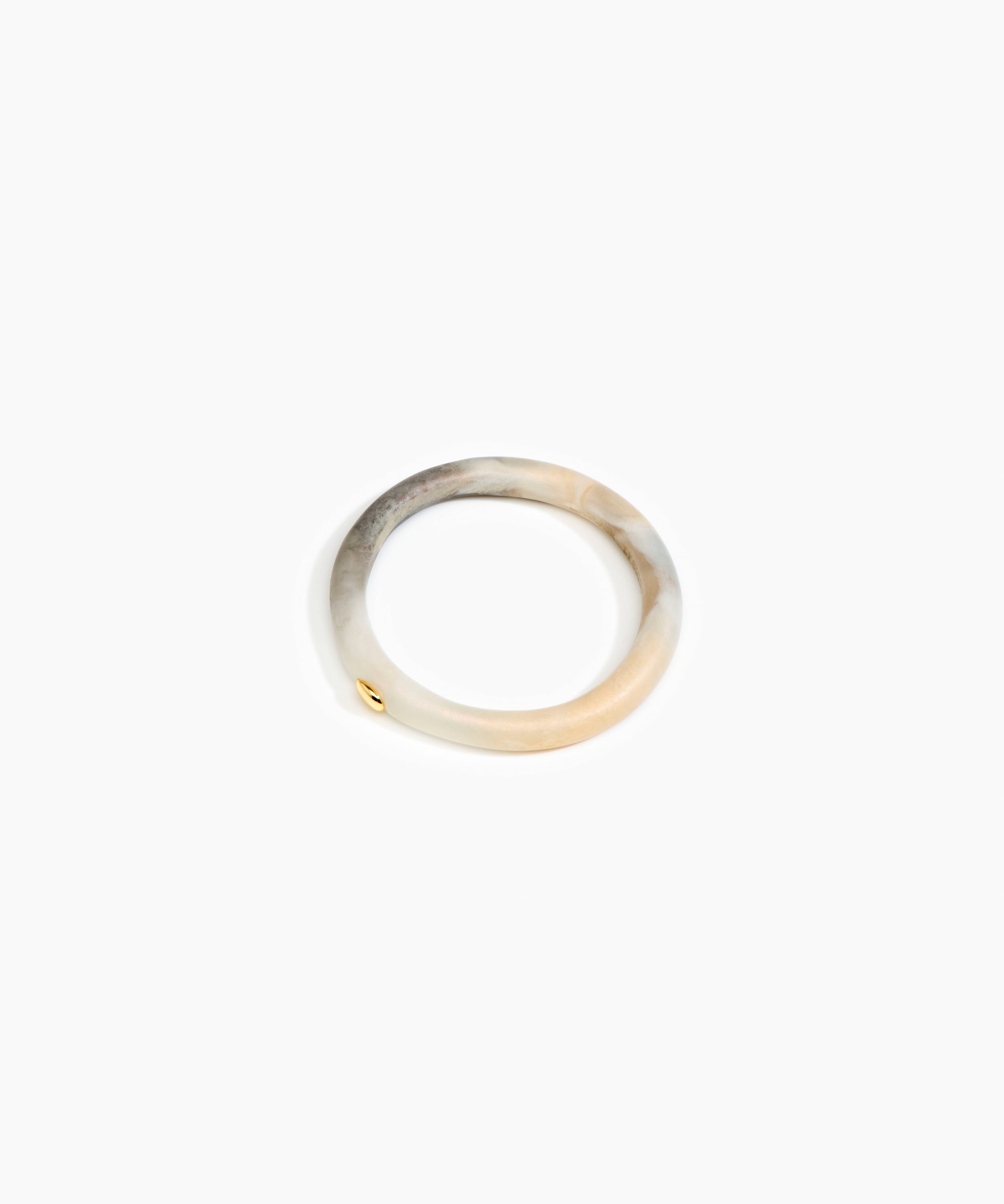Dinosaur Designs Round Rock Wishbone Bangle in Sandy Pearl Colour resin with Wide Fit....