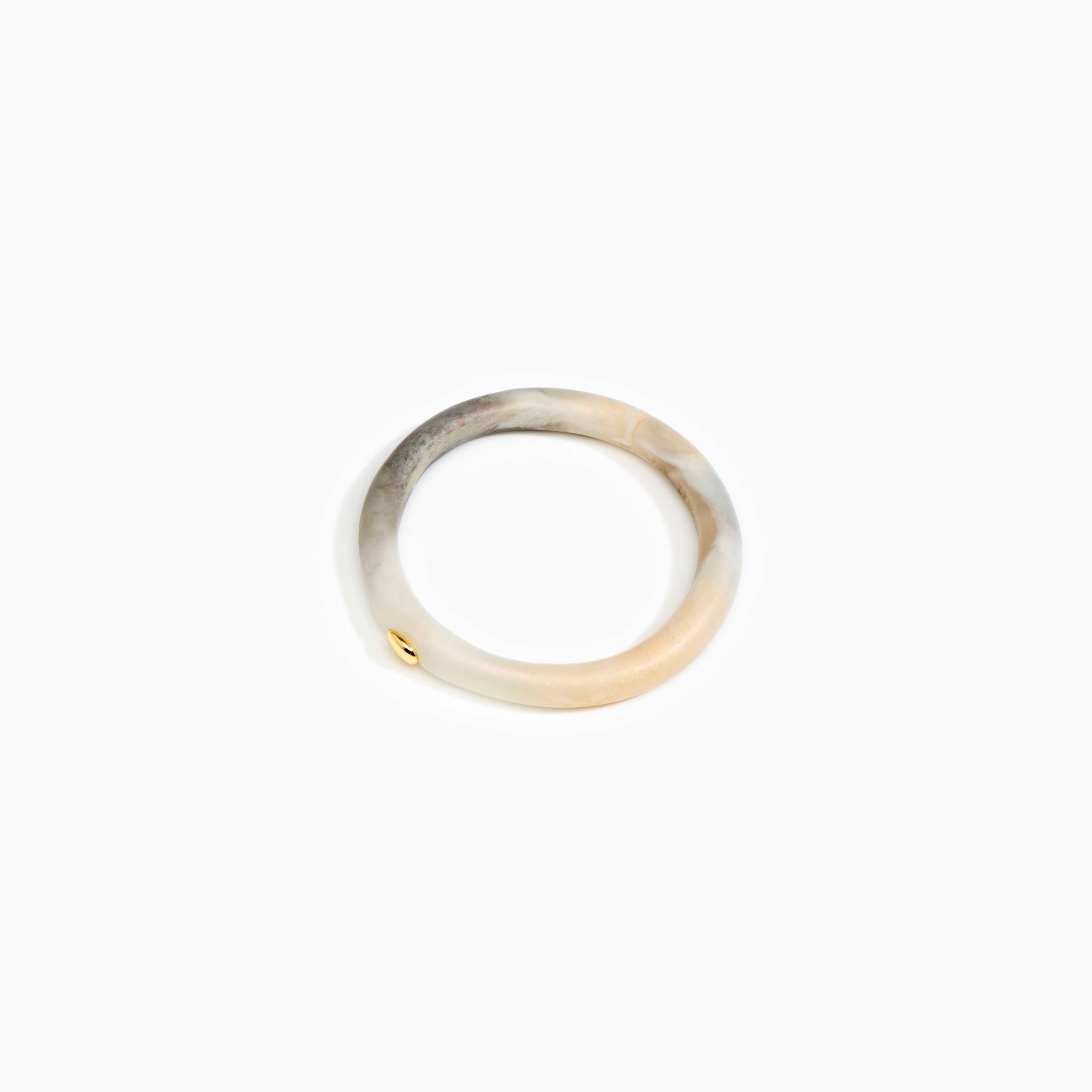 Dinosaur Designs Round Rock Wishbone Bangle in Sandy Pearl Colour resin with Wide Fit...