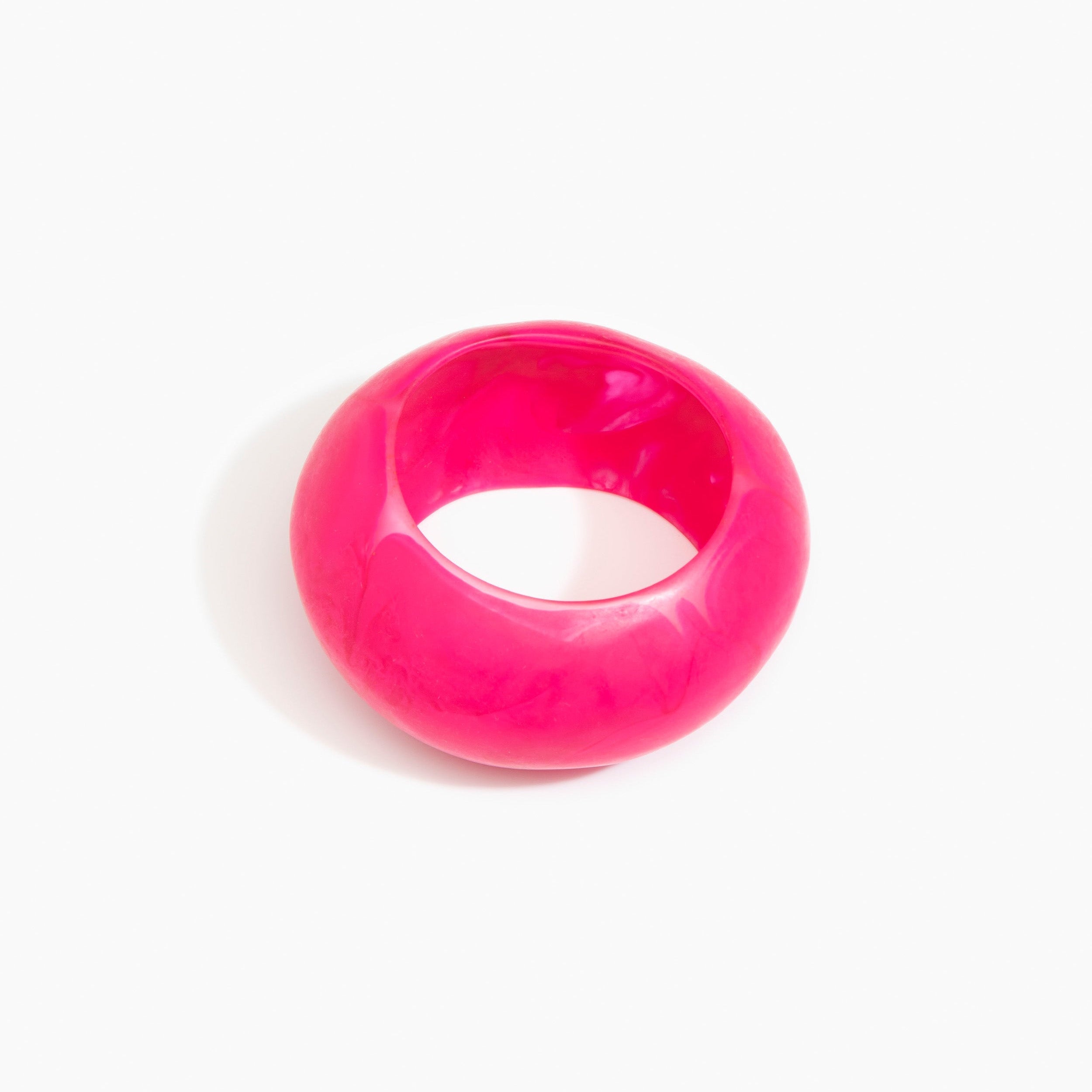 Dinosaur Designs Boulder Bangle in Flamingo Colour resin with Wide Fit..