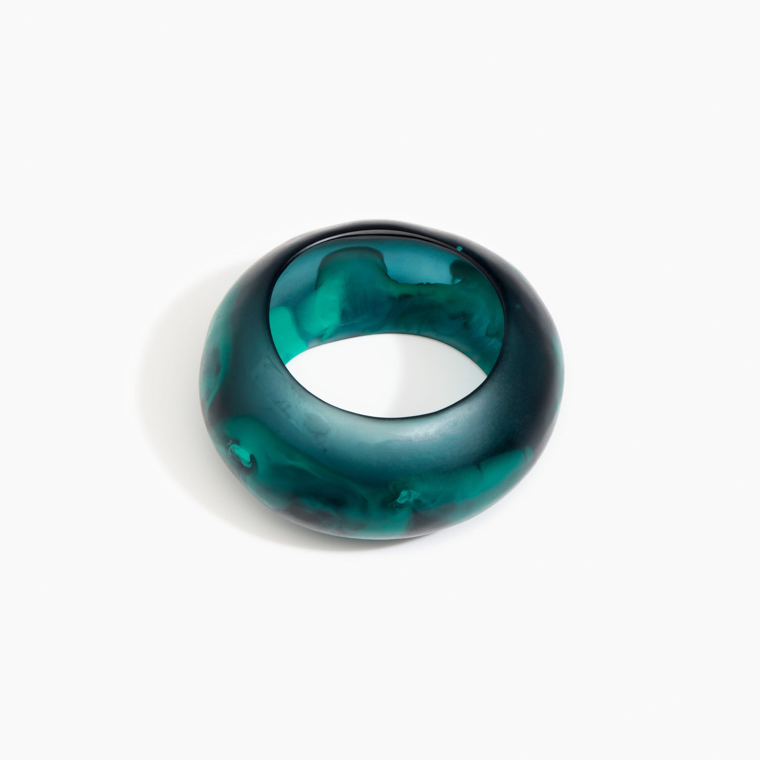 Dinosaur Designs Boulder Bangle in Mineral Swirl Colour resin with Wide Fit..