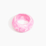 Dinosaur Designs Boulder Bangle in Shell Pink Colour resin with Wide Fit