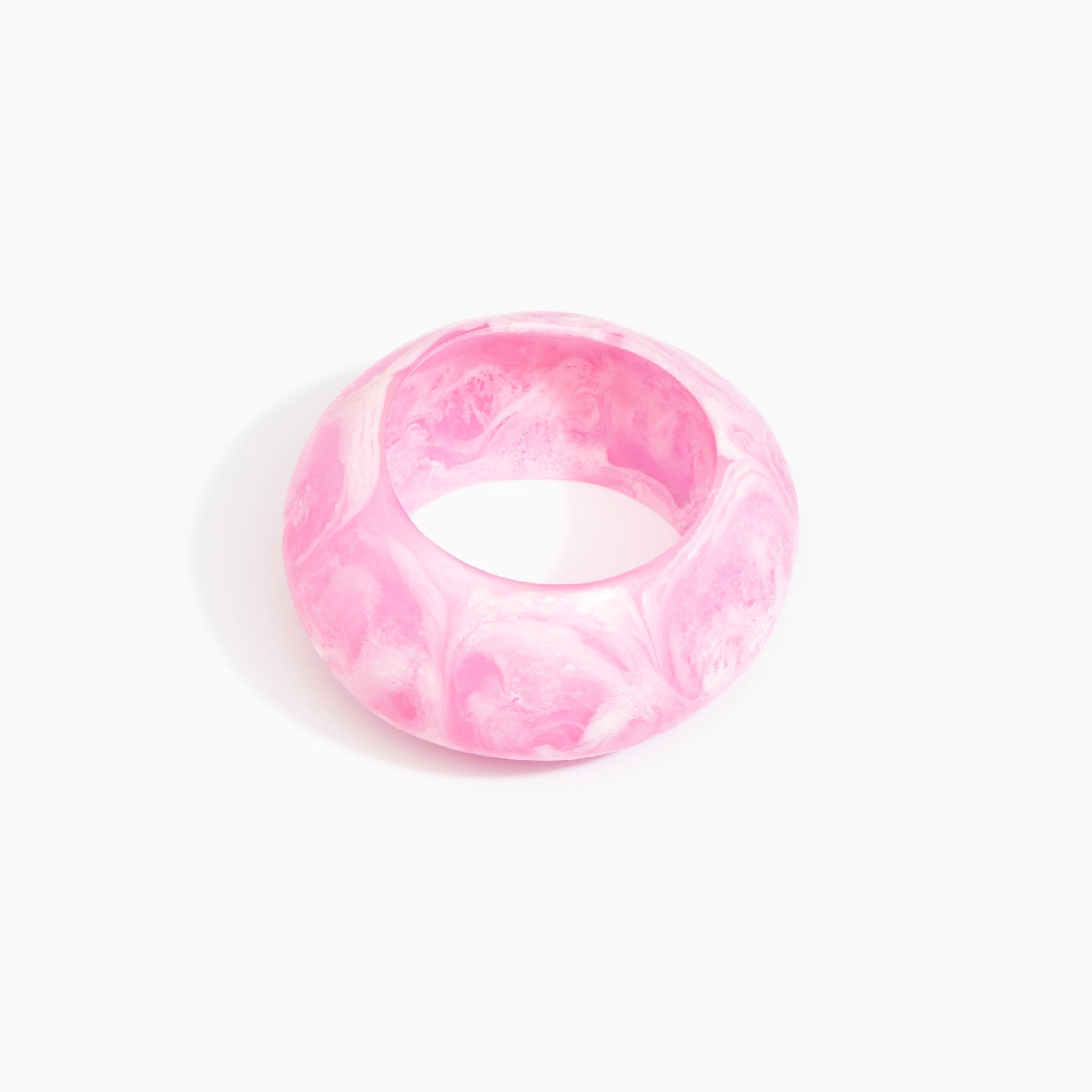 Dinosaur Designs Boulder Bangle in Shell Pink Colour resin with Wide Fit..