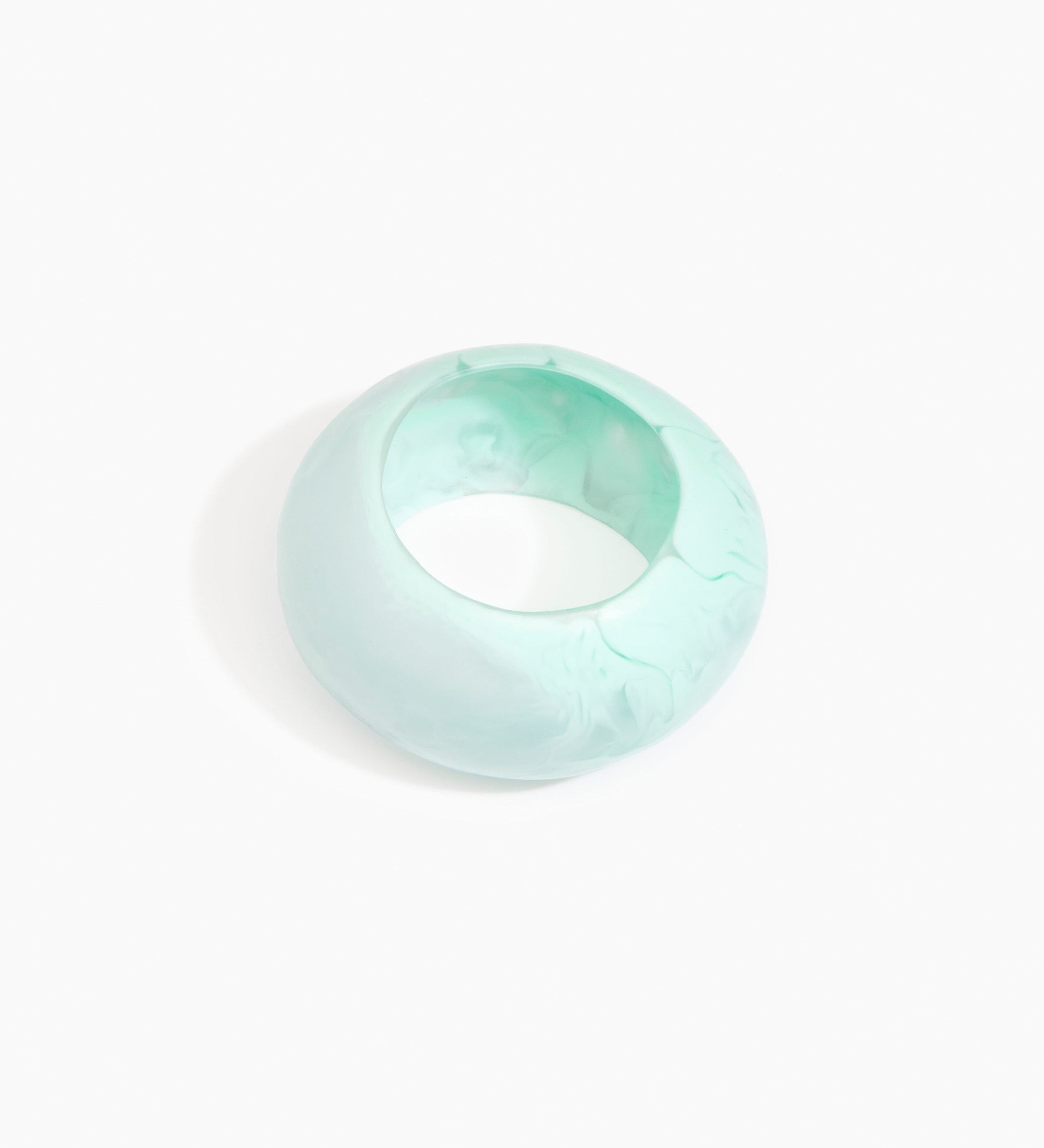 Dinosaur Designs Boulder Bangle Bracelets in Mint Colour resin with Regular Fit