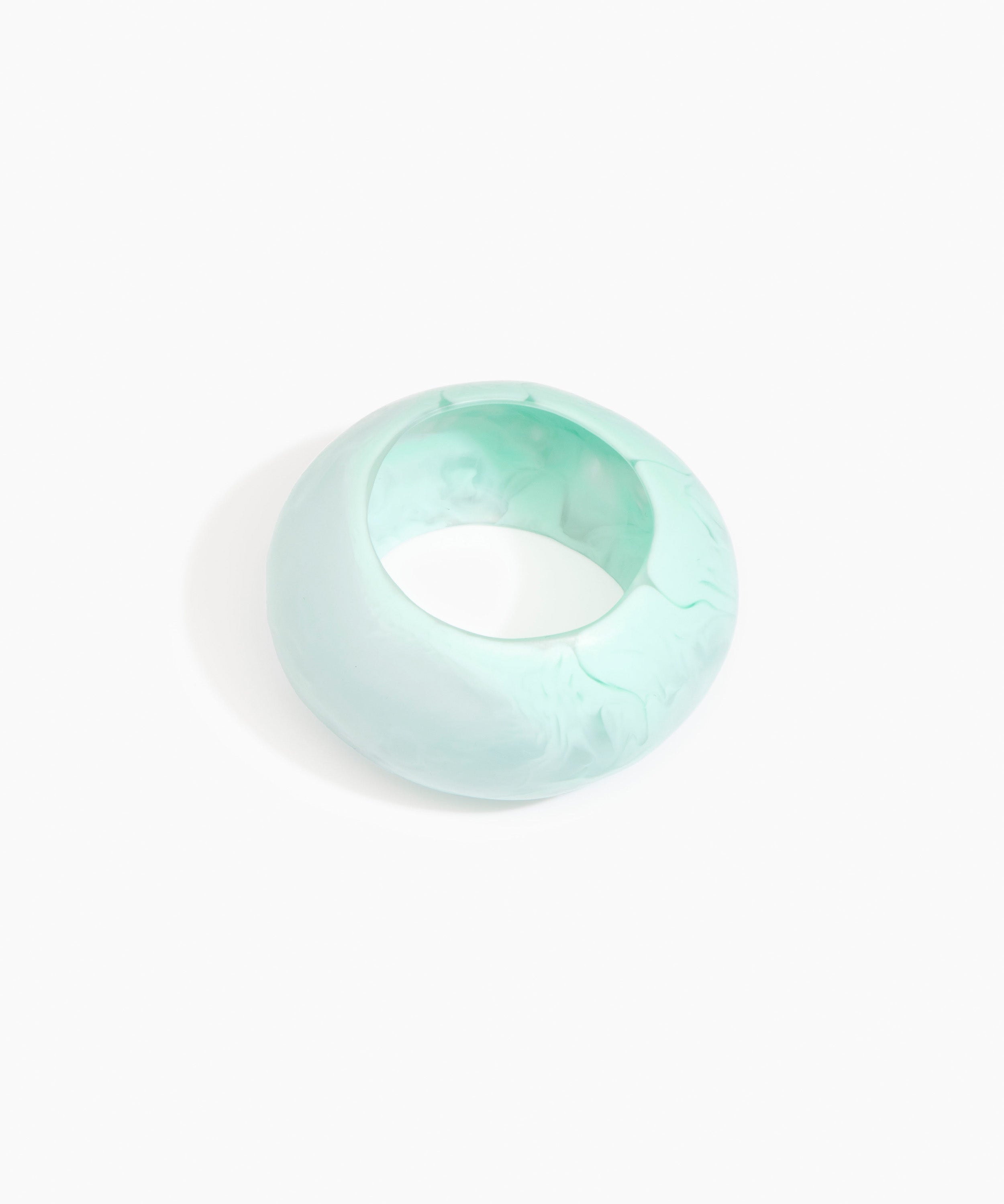 Dinosaur Designs Boulder Bangle Bracelets in Mint Colour resin with Regular Fit