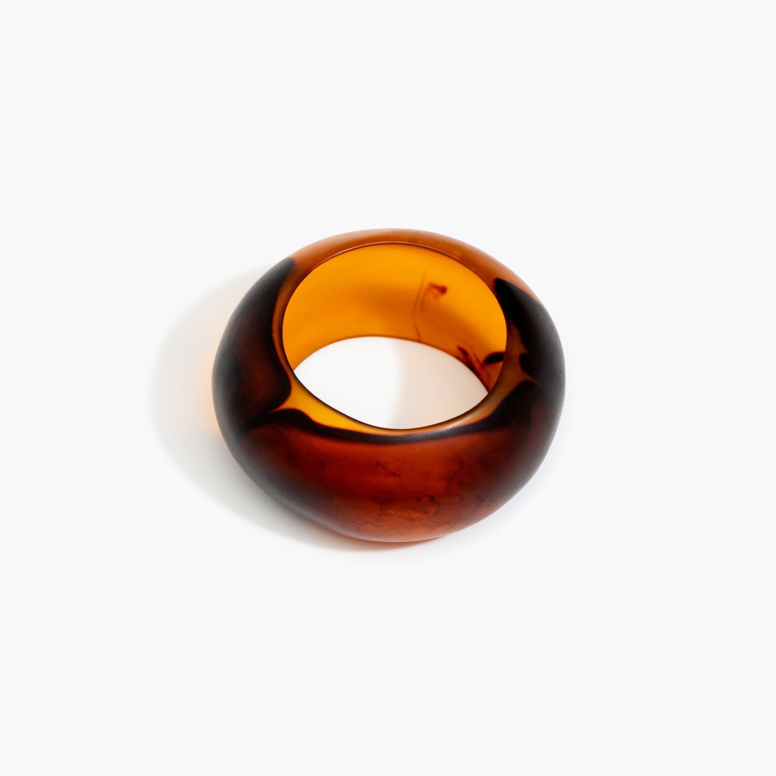 Dinosaur Designs Boulder Bangle in Tortoise Colour resin with Wide Fit..