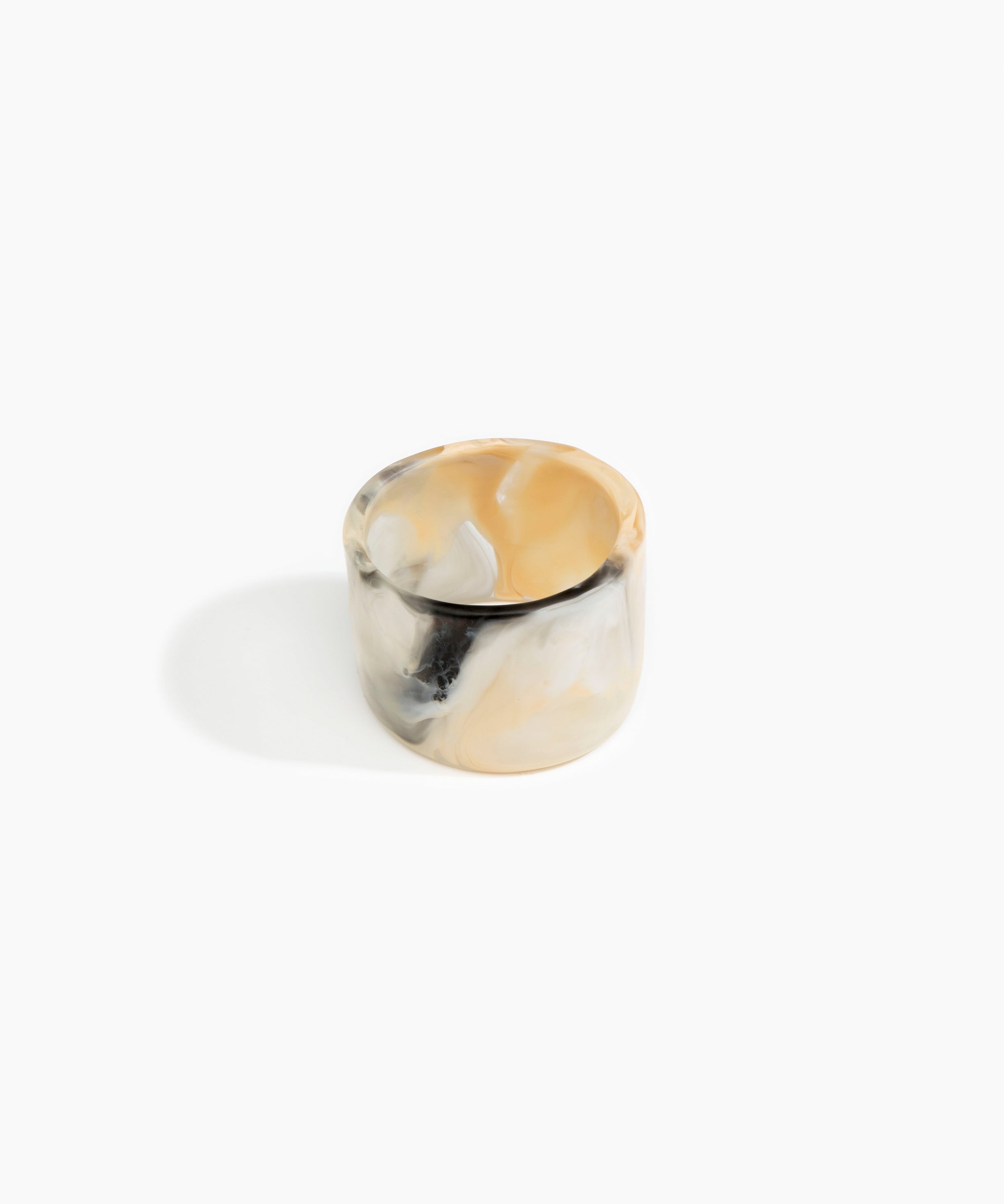 Dinosaur Designs Long Band Bangle in Sandy Pearl Colour resin with Regular Fit