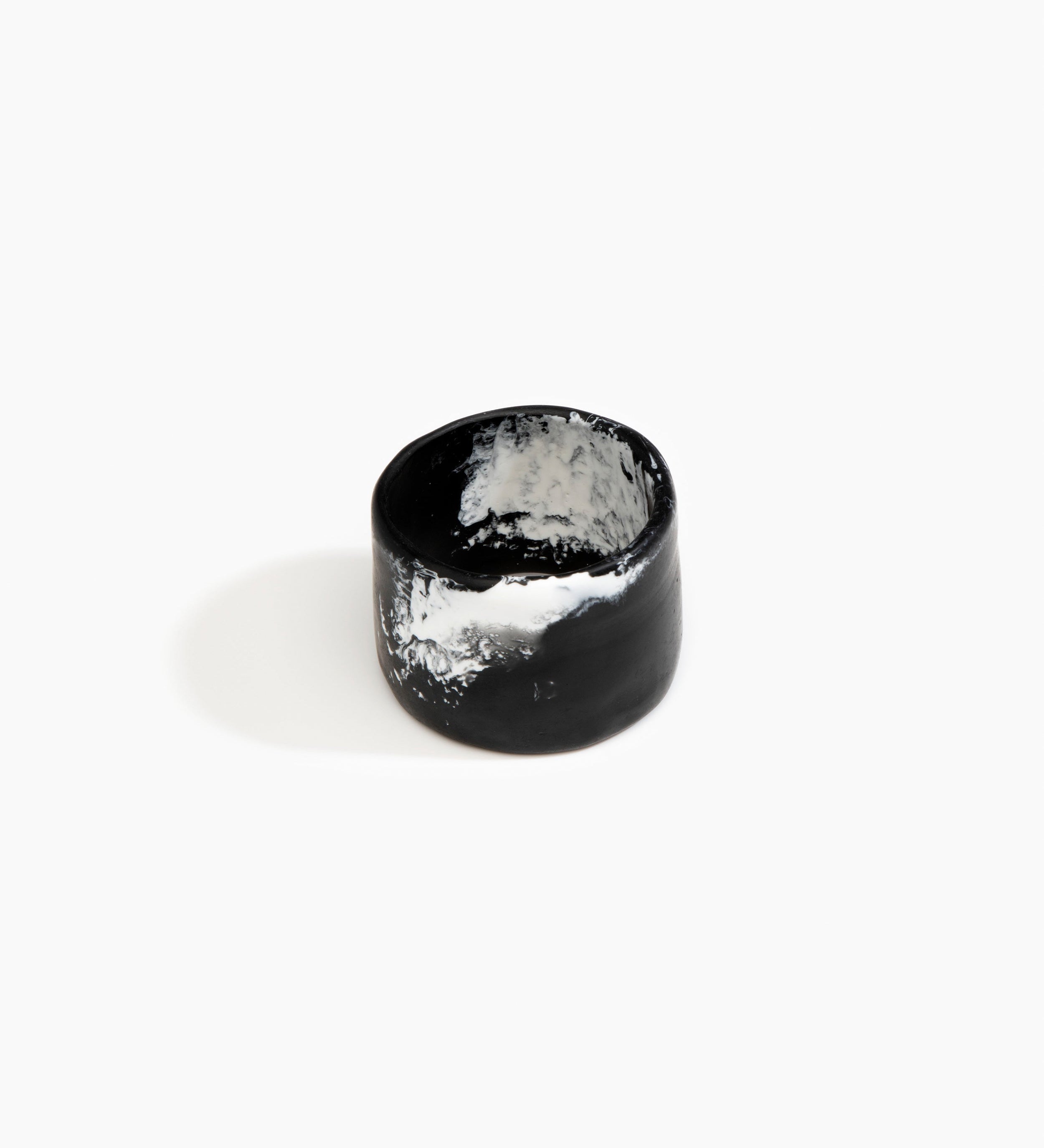 Dinosaur Designs Long Band Bangle Bracelets in Black Marble Colour resin with Regular Fit