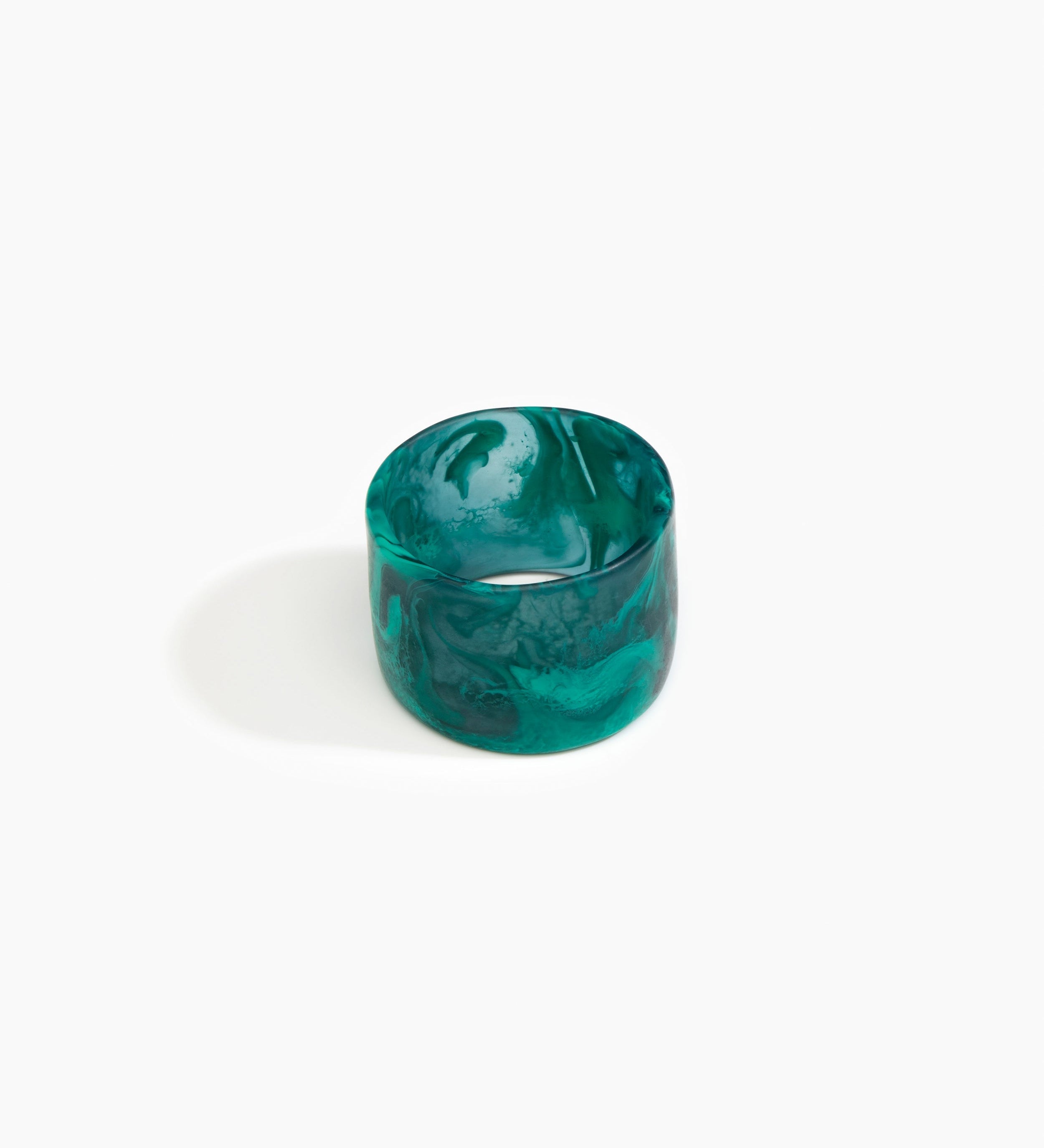 Dinosaur Designs Long Band Bangle Bracelets in Mineral Swirl Colour resin with Regular Fit