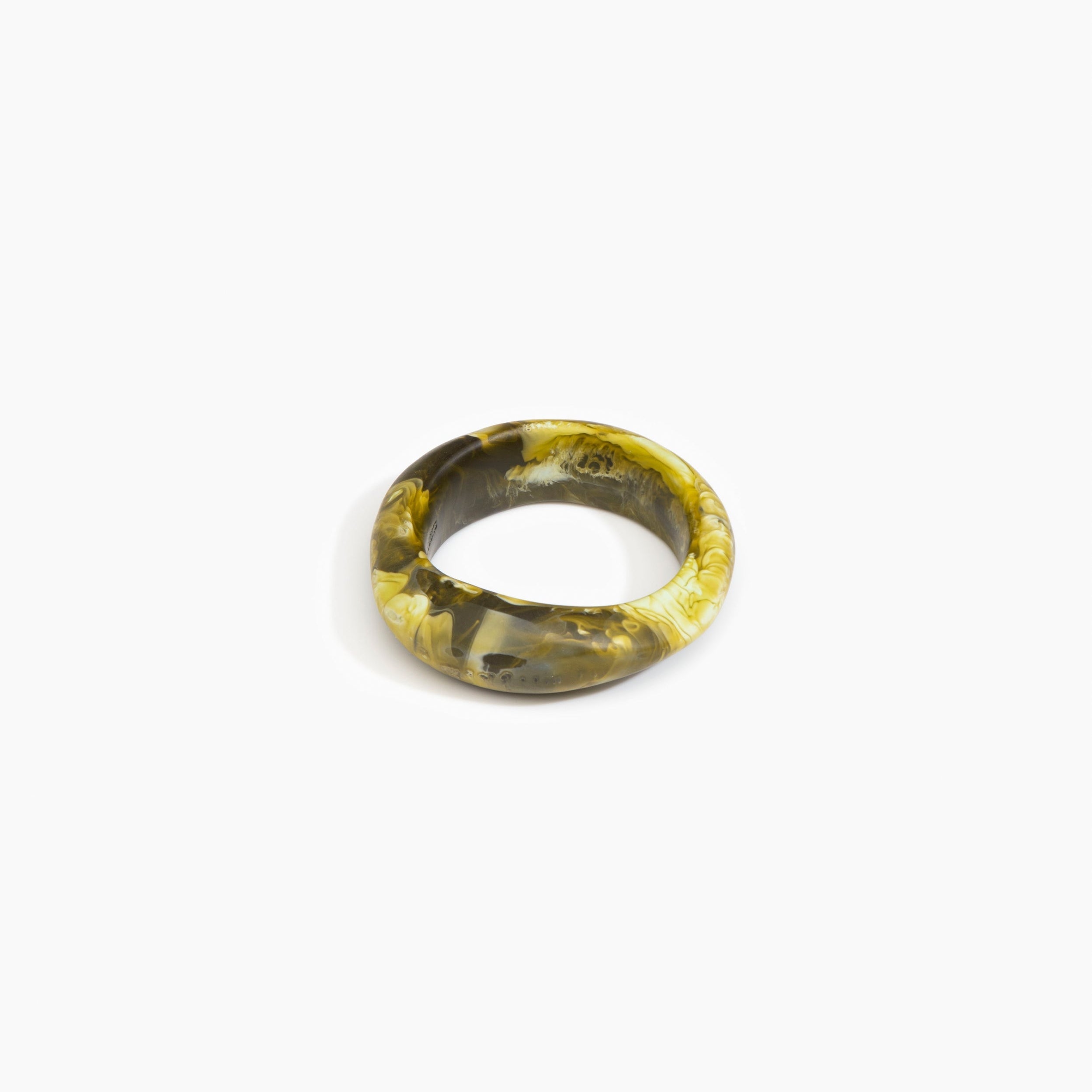 Dinosaur Designs Earth Bangle in Malachite Colour resin with Regular Fit..
