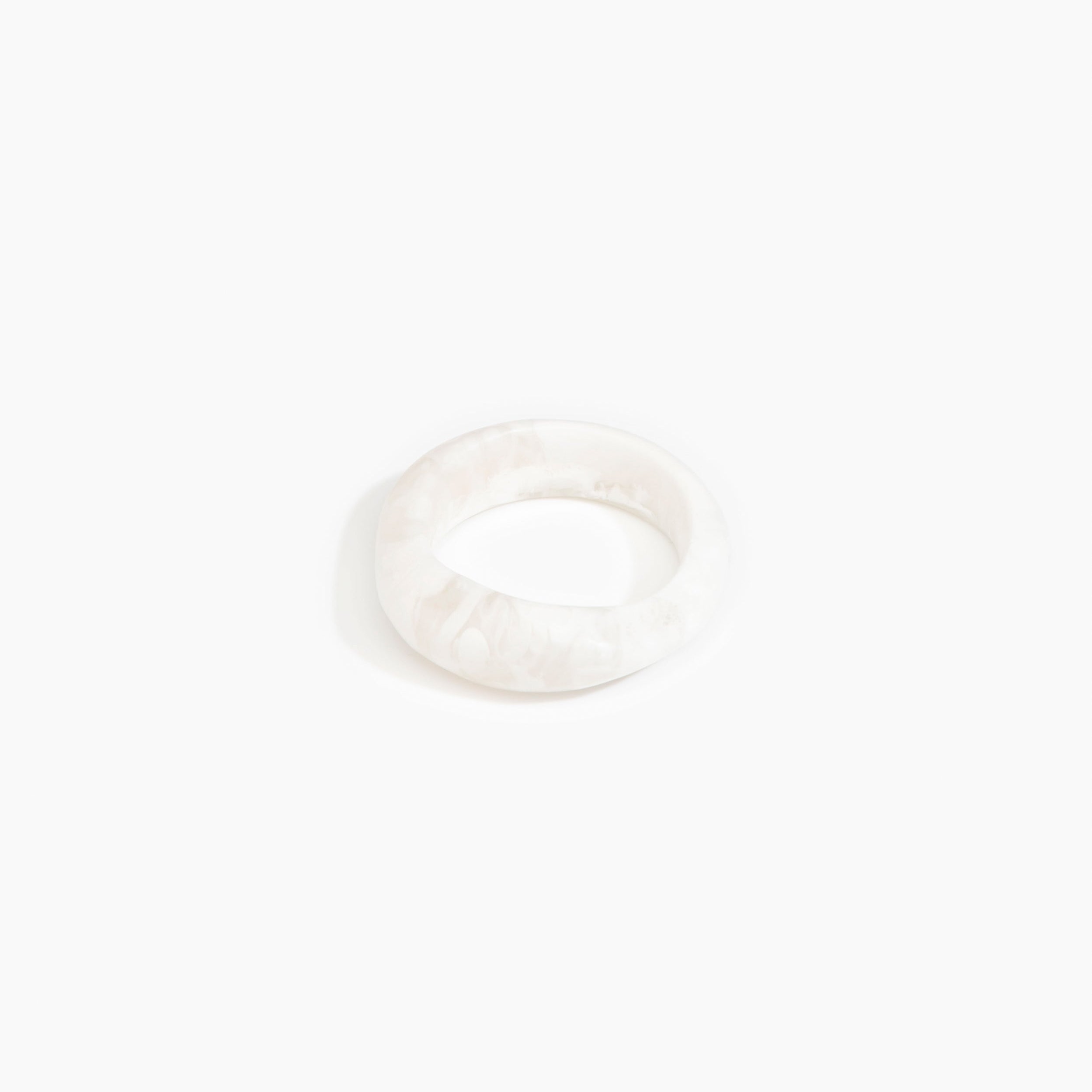 Dinosaur Designs Earth Bangle in Snow Swirl Colour resin with Regular Fit..