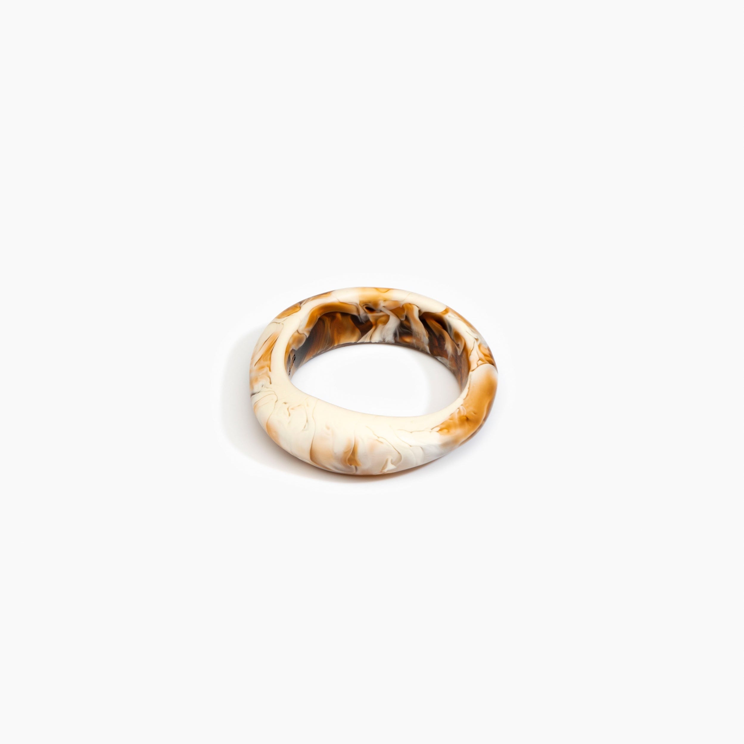 Dinosaur Designs Earth Bangle in Light Horn Colour resin with Regular Fit..