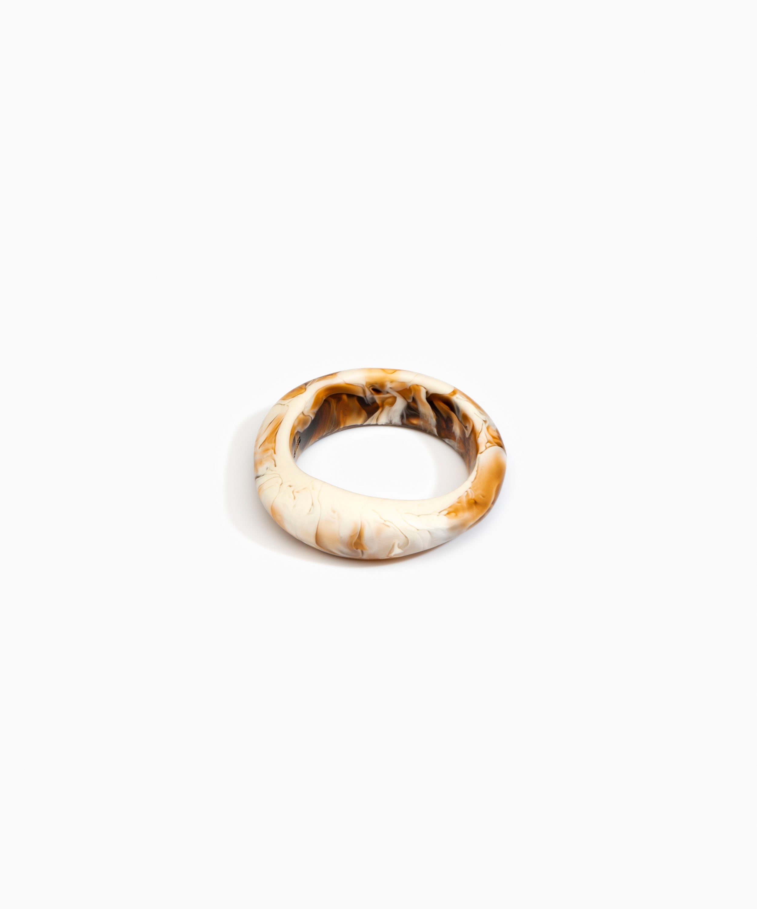 Dinosaur Designs Earth Bangle in Light Horn Colour resin with Regular Fit.