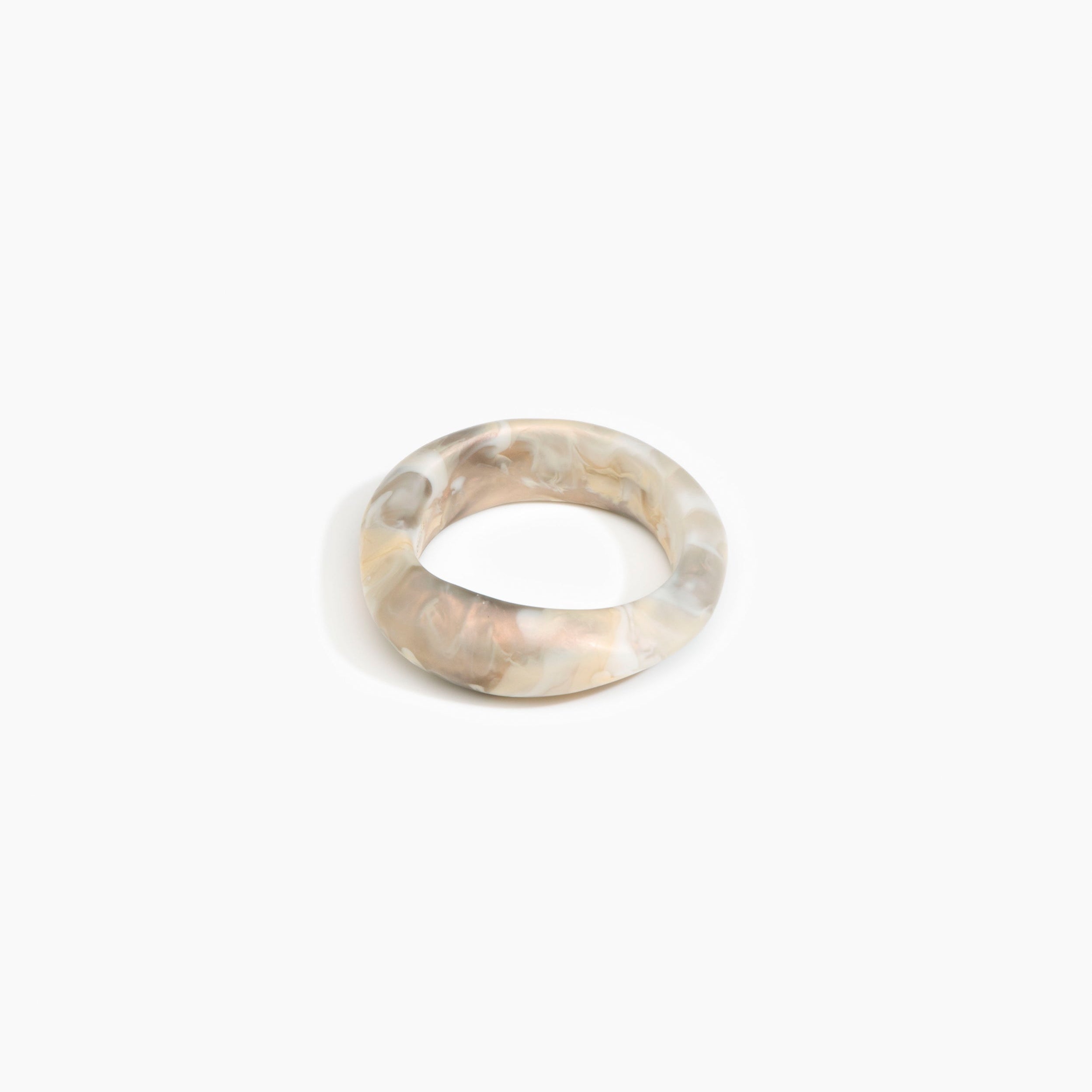 Dinosaur Designs Earth Bangle in Sandy Pearl Colour resin with Regular Fit..